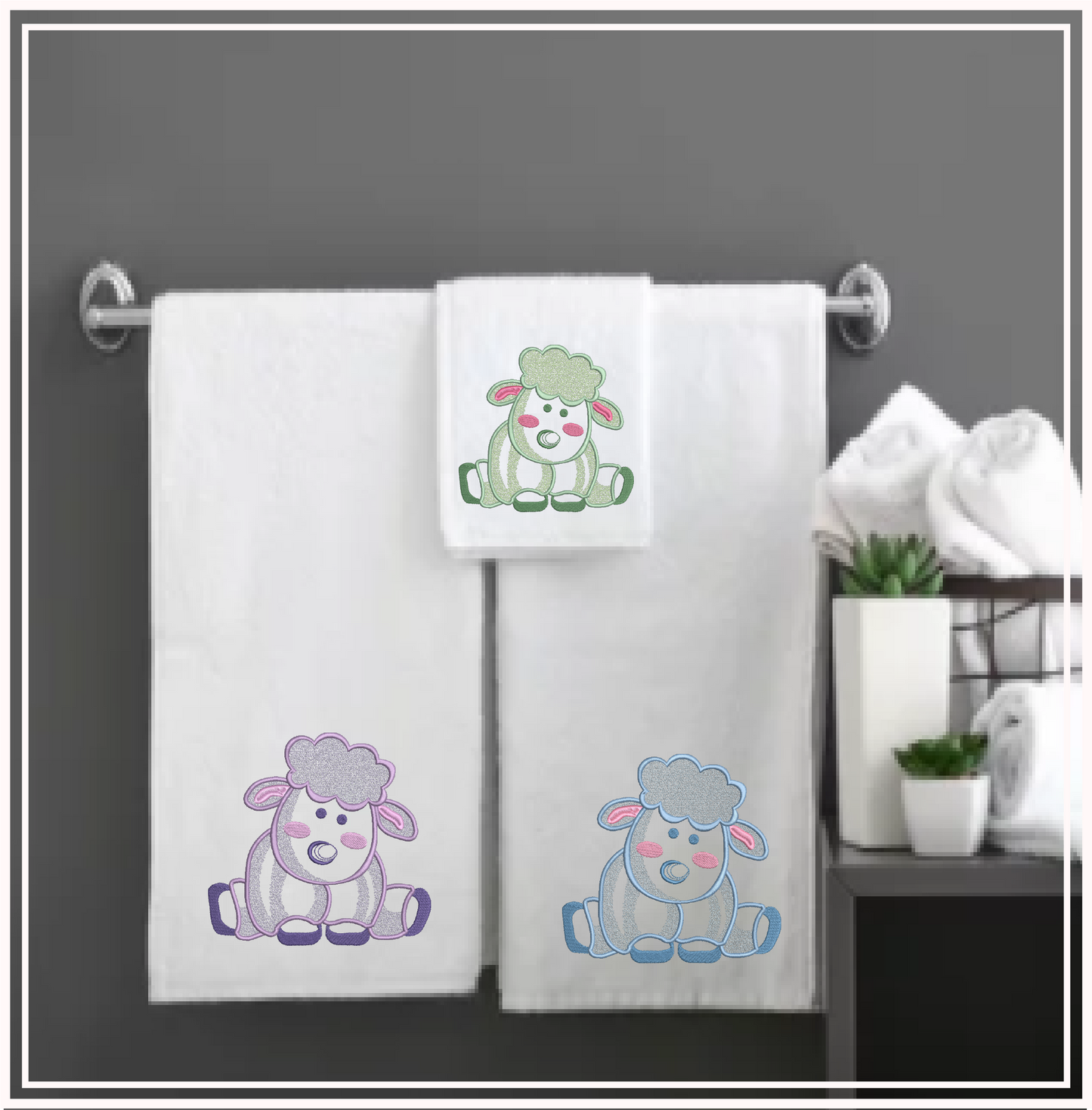 Little Lamb Machine Embroidery Design – Children’s Animal Pattern for Nursery & Baby Décor, 6 Sizes (0528)