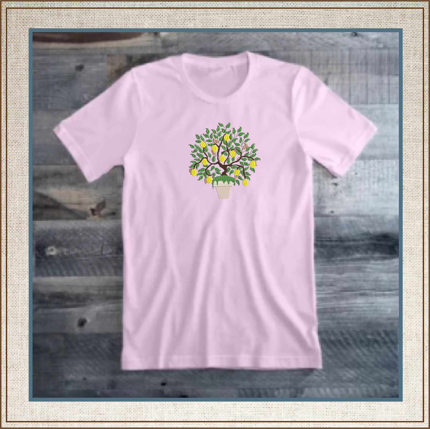 Lemon Tree Machine Embroidery Design | Fruit Tree Pattern | Home & Garden Potted Plant Embroidery | 10 Sizes (0600)
