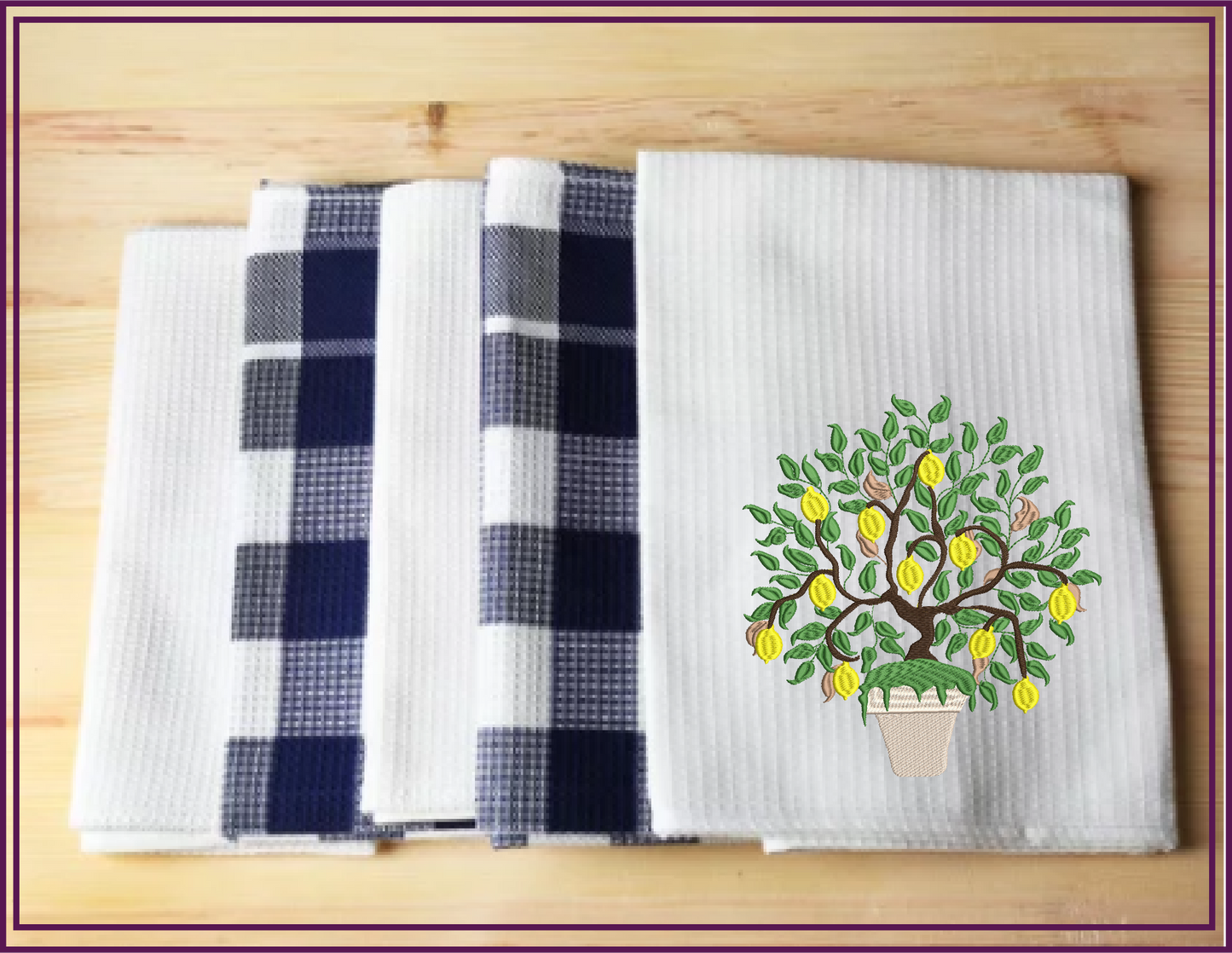 Lemon Tree Machine Embroidery Design | Fruit Tree Pattern | Home & Garden Potted Plant Embroidery | 10 Sizes (0600)