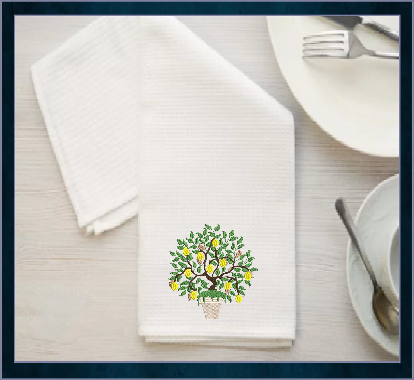 Lemon Tree Machine Embroidery Design | Fruit Tree Pattern | Home & Garden Potted Plant Embroidery | 10 Sizes (0600)
