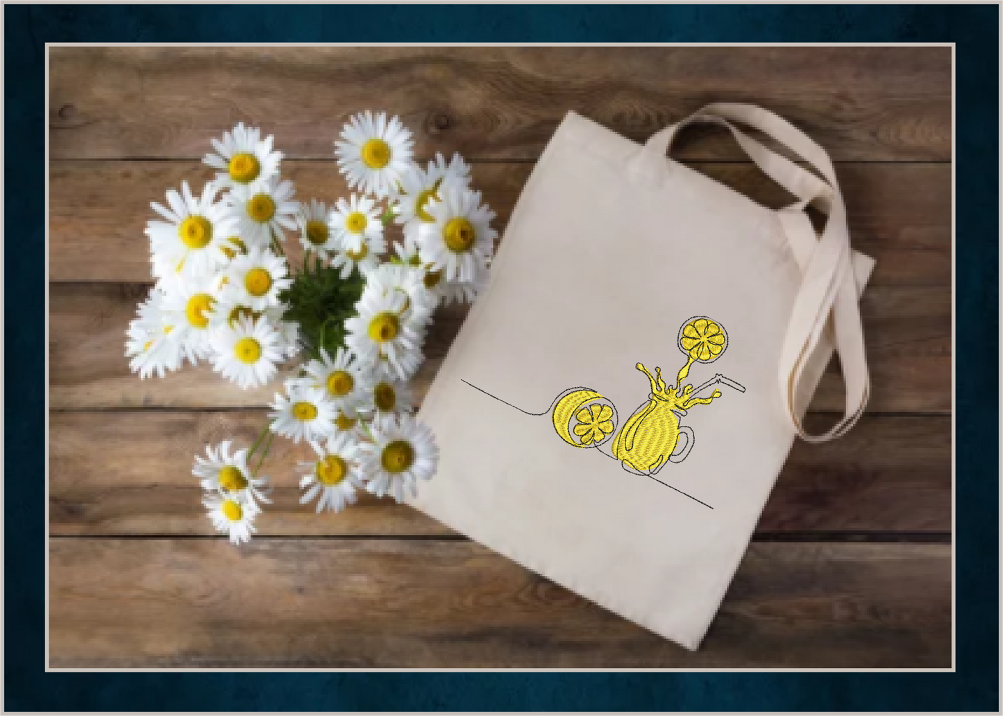 Lemonade Machine Embroidery Line Art Design – Summer Lemon Fruit Pattern, Refreshing Citrus Embroidery, Sour & Tart Design, 10 Sizes (0457)