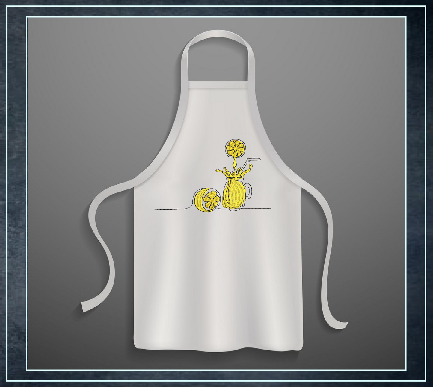 Lemonade Machine Embroidery Line Art Design – Summer Lemon Fruit Pattern, Refreshing Citrus Embroidery, Sour & Tart Design, 10 Sizes (0457)