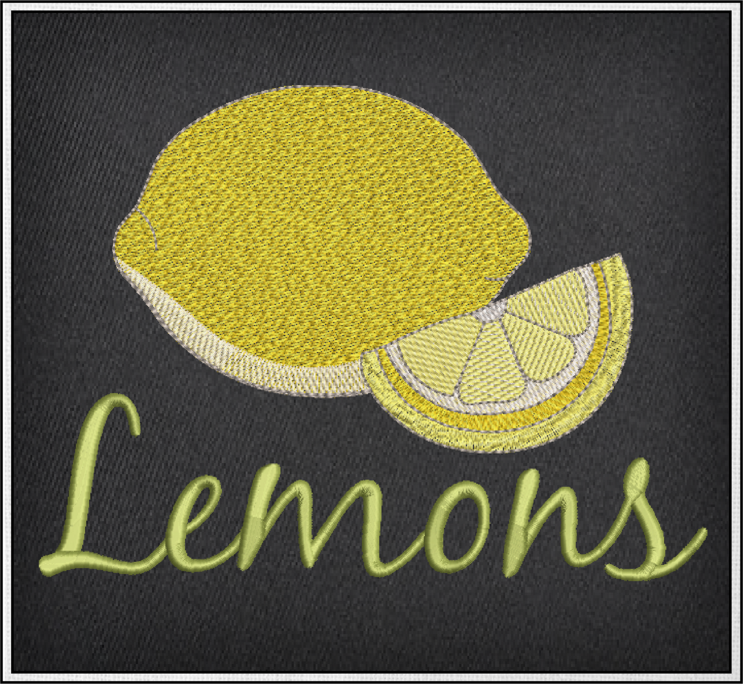 Fresh Lemons Machine Embroidery Design | Summer Citrus Fruit Embroidery | Orchard Fruits Design | 8 Sizes (0952)