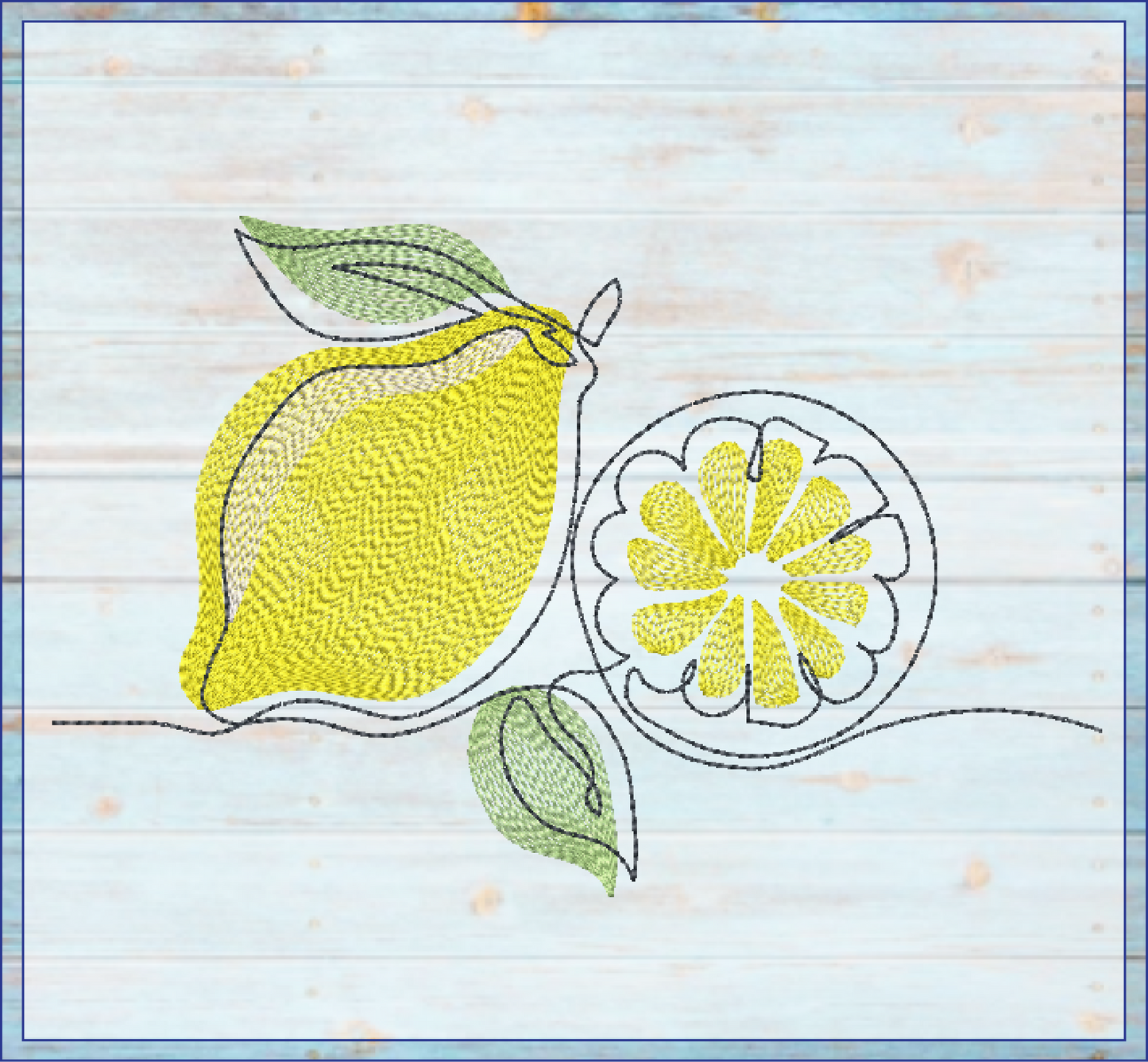Fresh Lemons Machine Embroidery Design | Summer Citrus Fruit Embroidery | Orchard Fruits Design | 8 Sizes (0973)