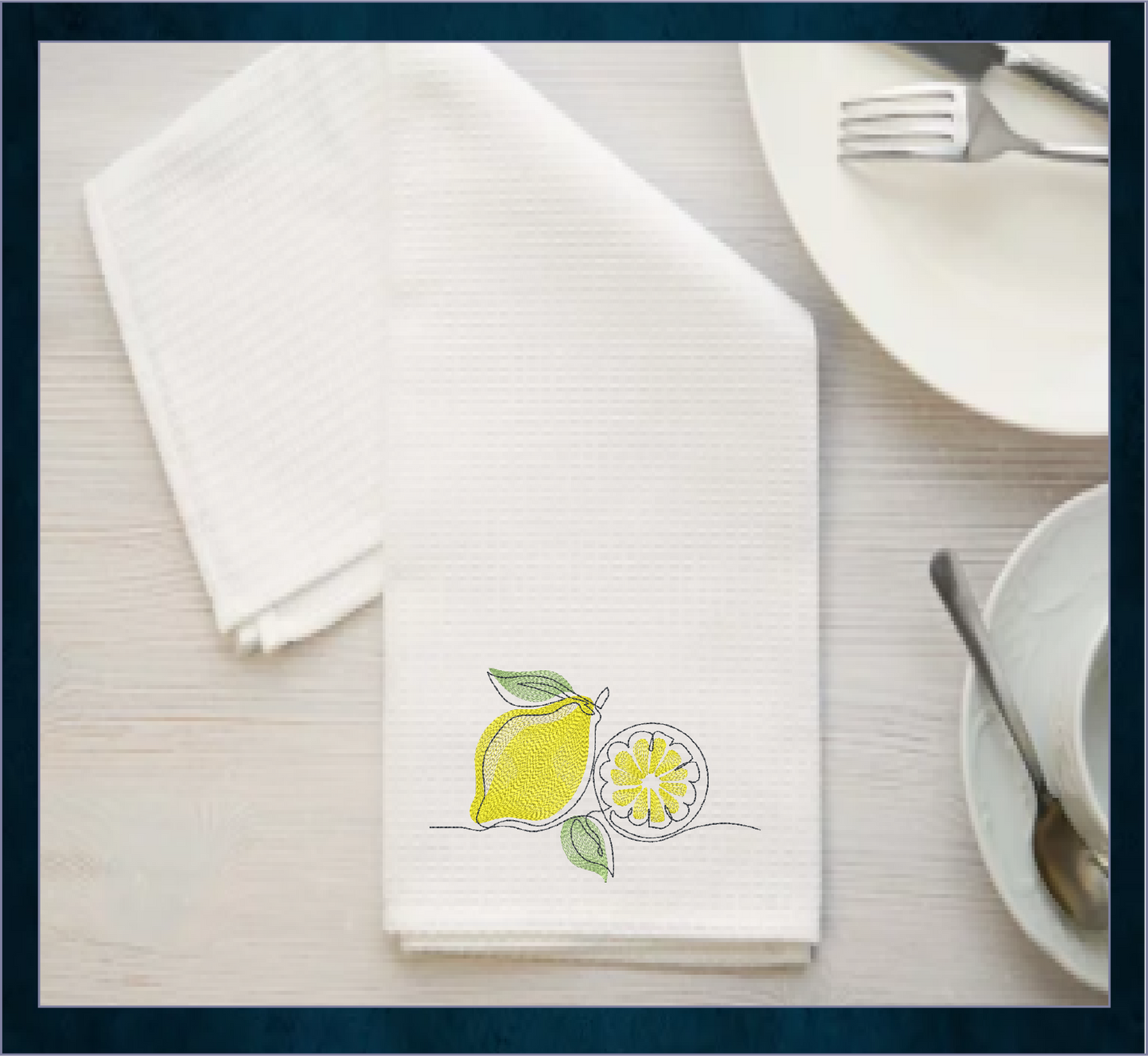 Fresh Lemons Machine Embroidery Design | Summer Citrus Fruit Embroidery | Orchard Fruits Design | 8 Sizes (0973)