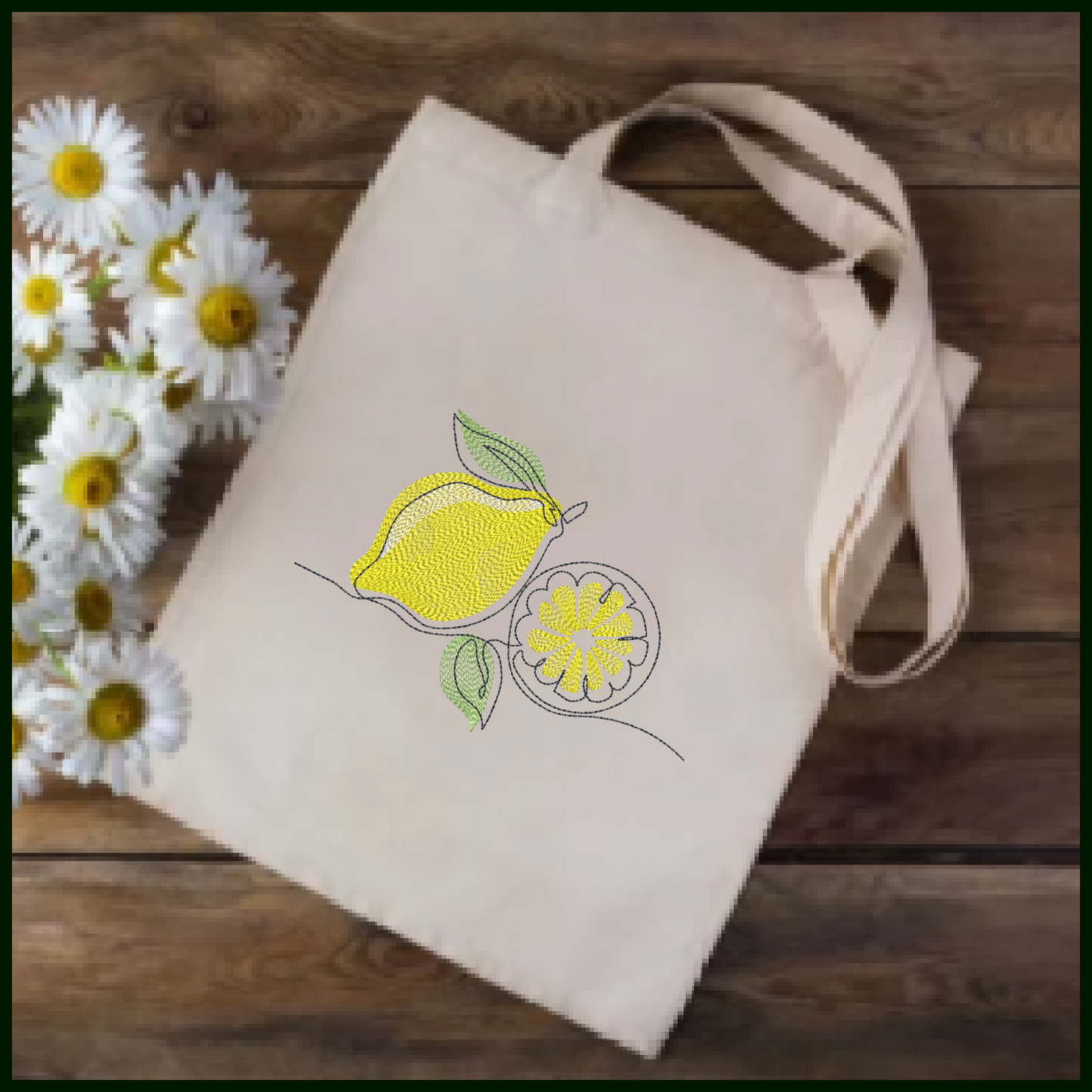 Fresh Lemons Machine Embroidery Design | Summer Citrus Fruit Embroidery | Orchard Fruits Design | 8 Sizes (0973)