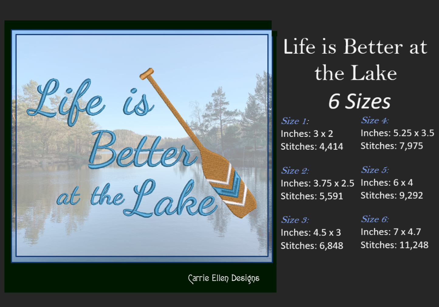 Life is Better at the Lake Machine Embroidery Design, Lake Vacation Décor, Beach House (1695)