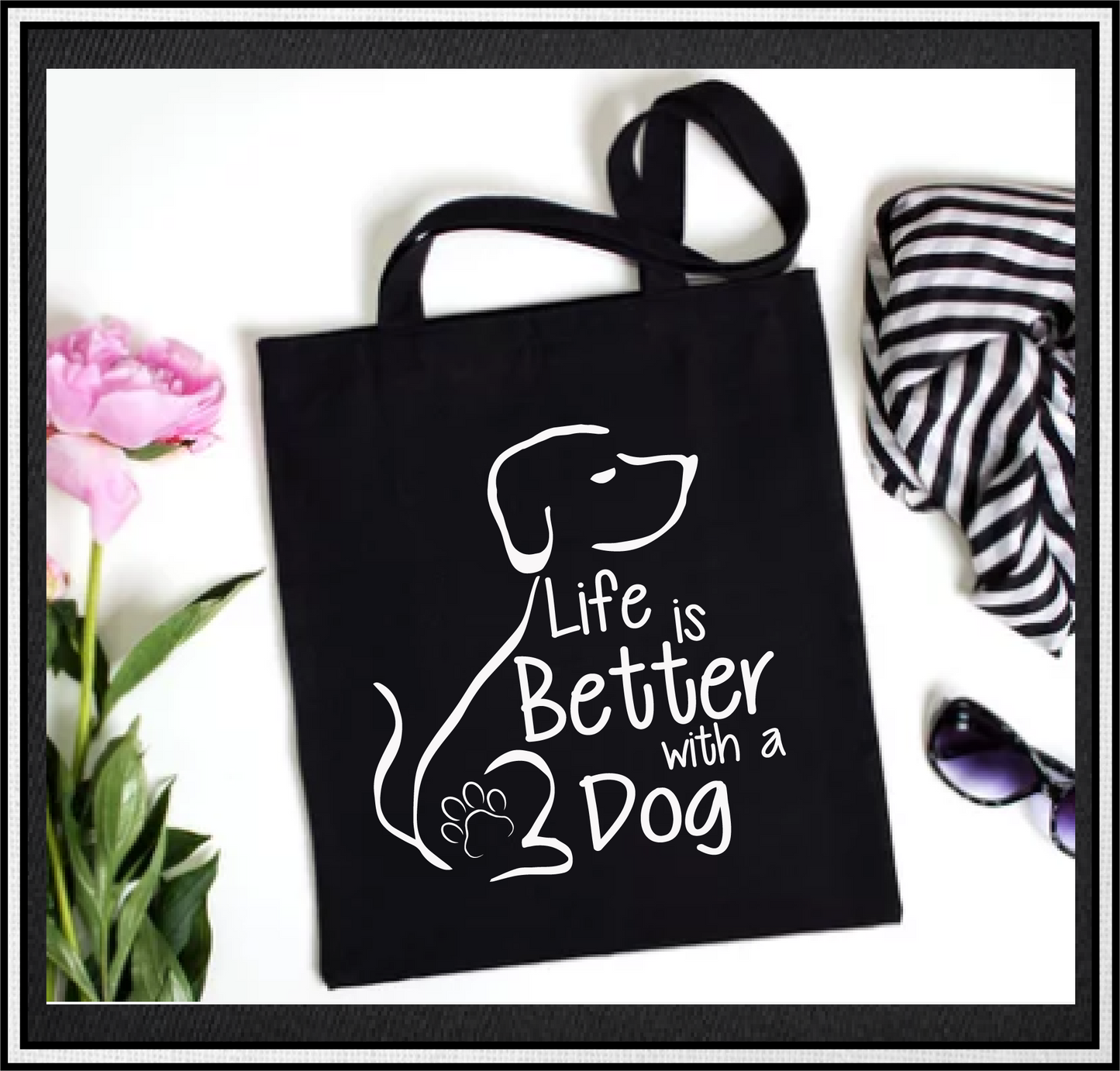Dog Lover SVG Vector Design, Life is Better with a Dog Print and Cut File (1586)
