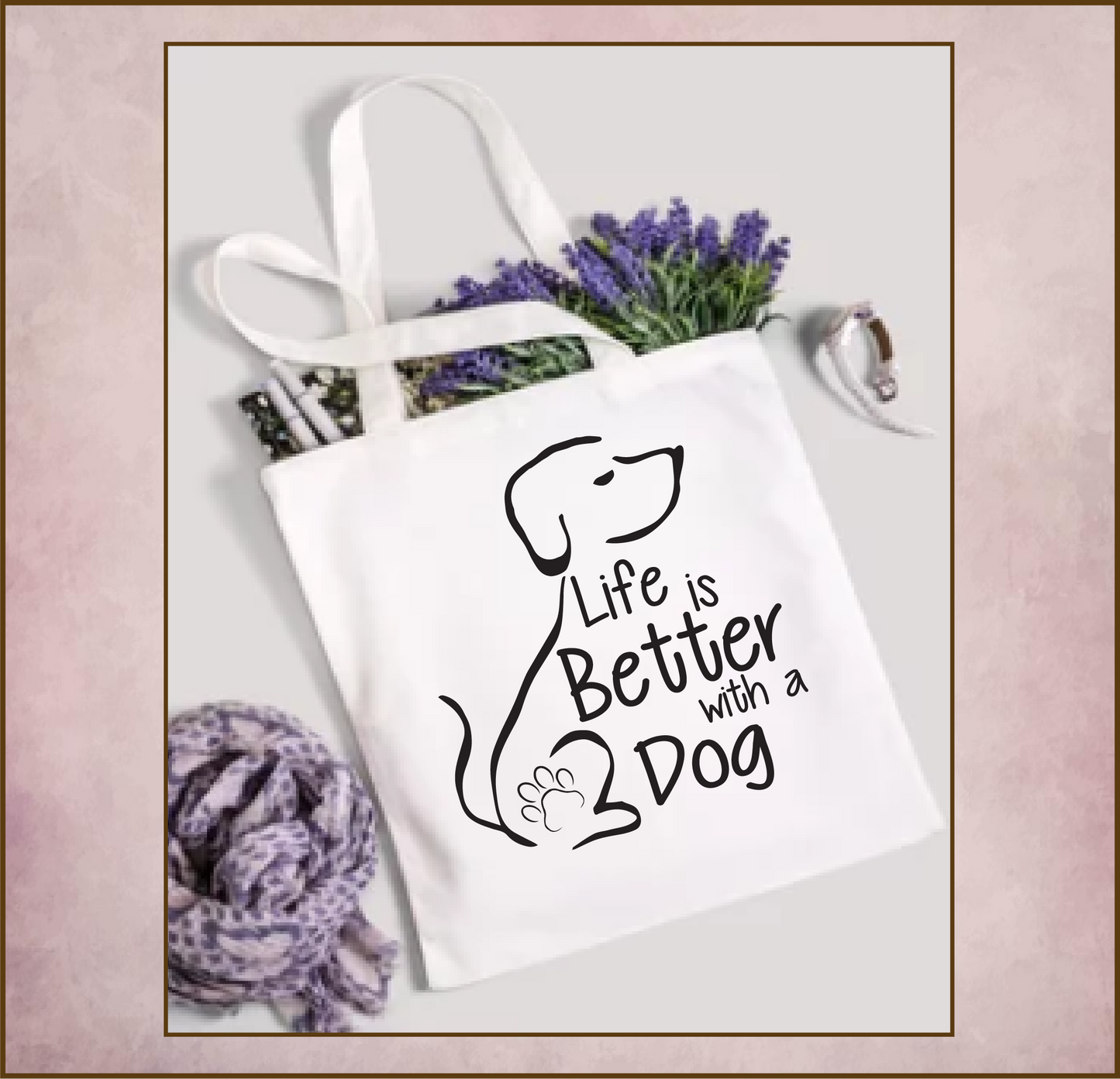 Dog Lover SVG Vector Design, Life is Better with a Dog Print and Cut File (1586)