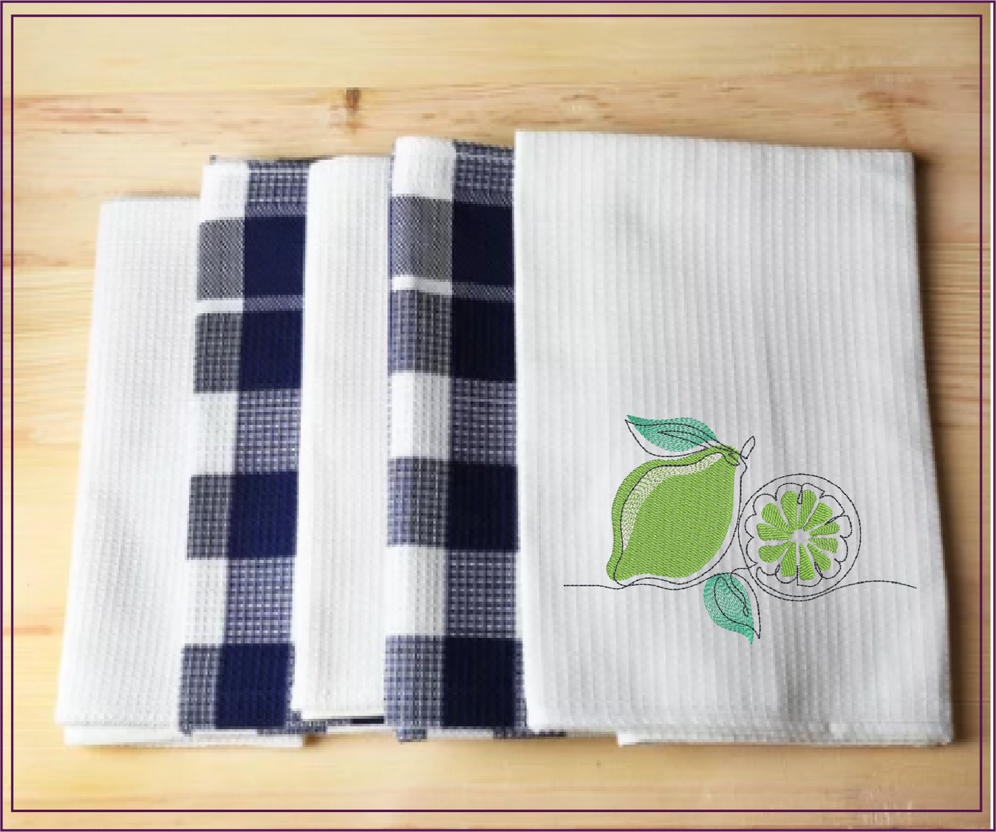 Fresh Limes Machine Embroidery Design | Summer Citrus Fruit Embroidery | Orchard Fruits Design | 8 Sizes (0974)