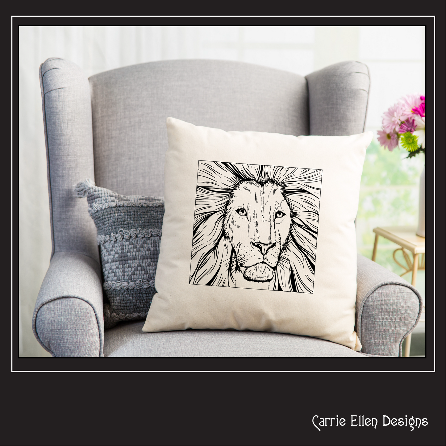Lion Head SVG Vector Design, Safari Cat, Wildlife Cut File, Cricut (1587)