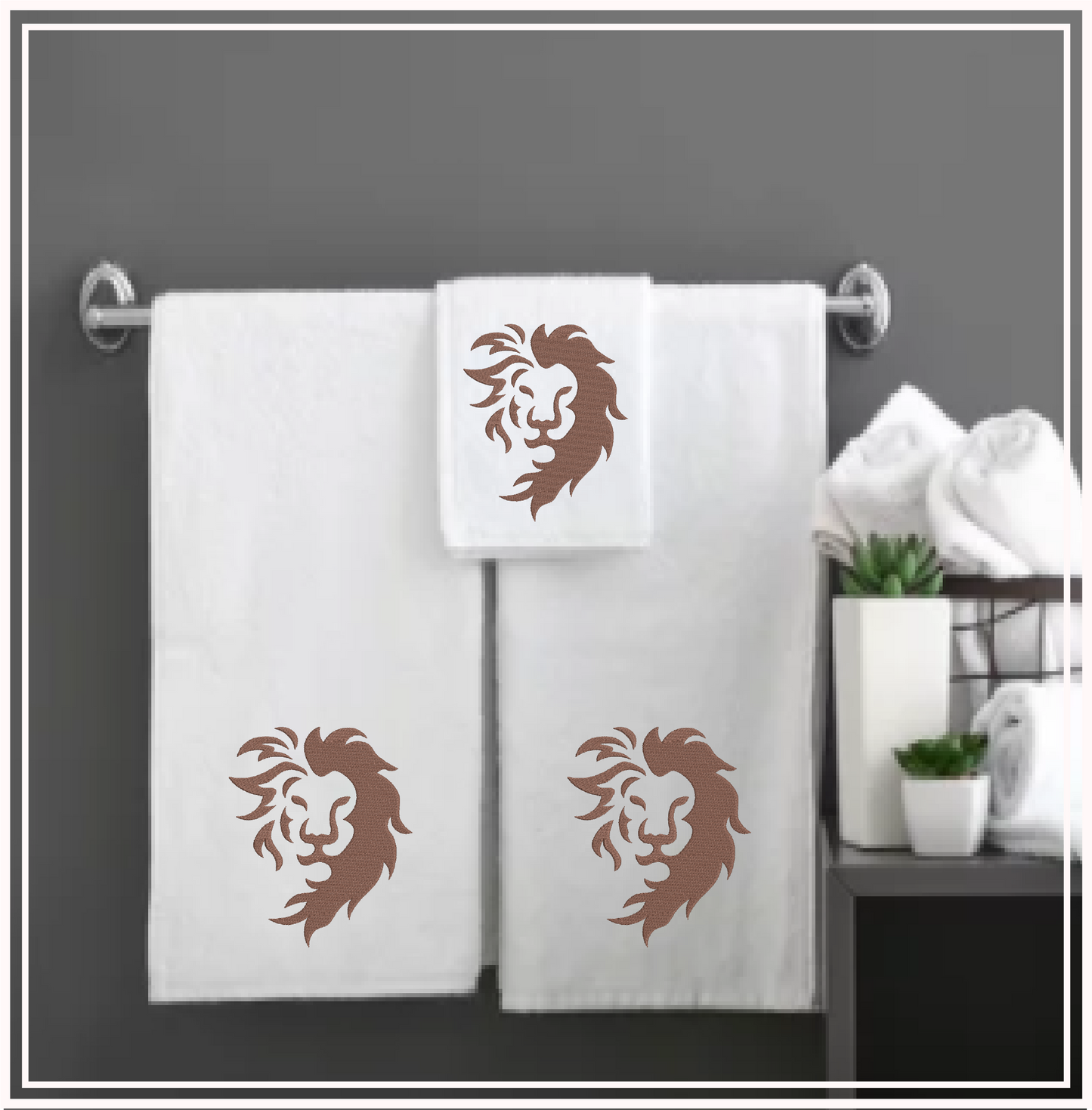 Lion Head Silhouette Machine Embroidery Design – Bold Animal Logo, Large Cat Embroidery Pattern, 6 Sizes (0532)