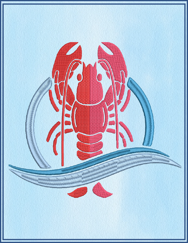 Lobster Machine Embroidery Design – Red Lobster Design – Bib or Kitchen Embroidery – 10 Sizes (0206)