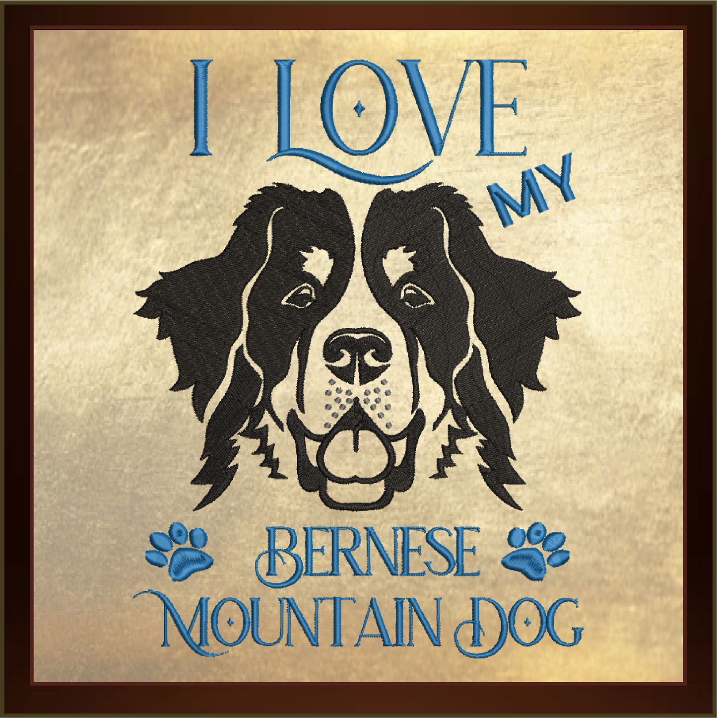 I Love my Bernese Mountain Dog Machine Embroidery Design, AKC Breed Embroidery Design, Dog Lover Embroidery, 8 Sizes (0336)