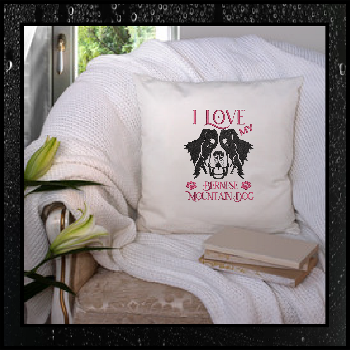 I Love my Bernese Mountain Dog Machine Embroidery Design, AKC Breed Embroidery Design, Dog Lover Embroidery, 8 Sizes (0336)