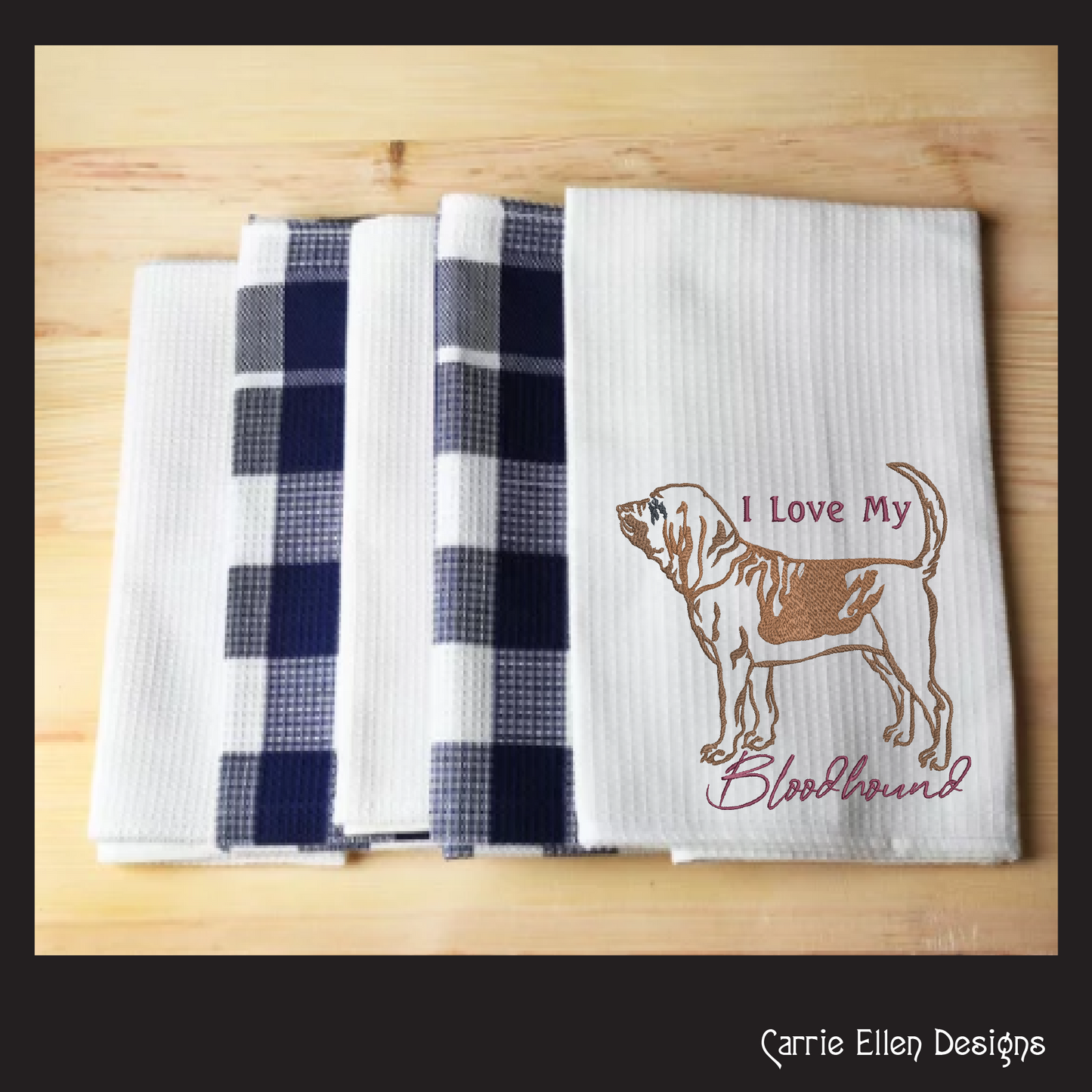 I Love My Bloodhound Dog Machine Embroidery Design – Search and Rescue Animal – Dog Lover Gift – 6 Sizes (1546)