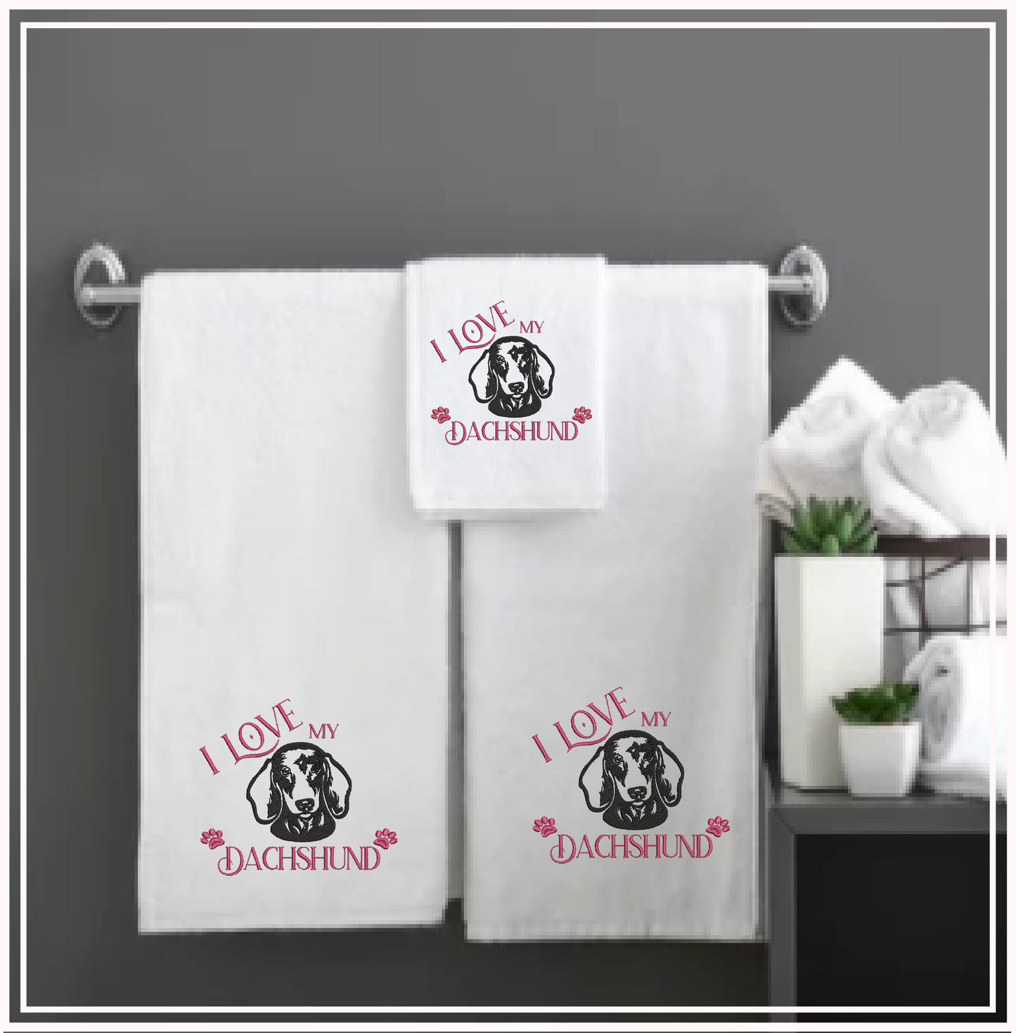 Love My Dachshund Machine Embroidery Design, Dachshund Embroidery, Dog Breed Machine Embroidery Design, Dog Lover Designs