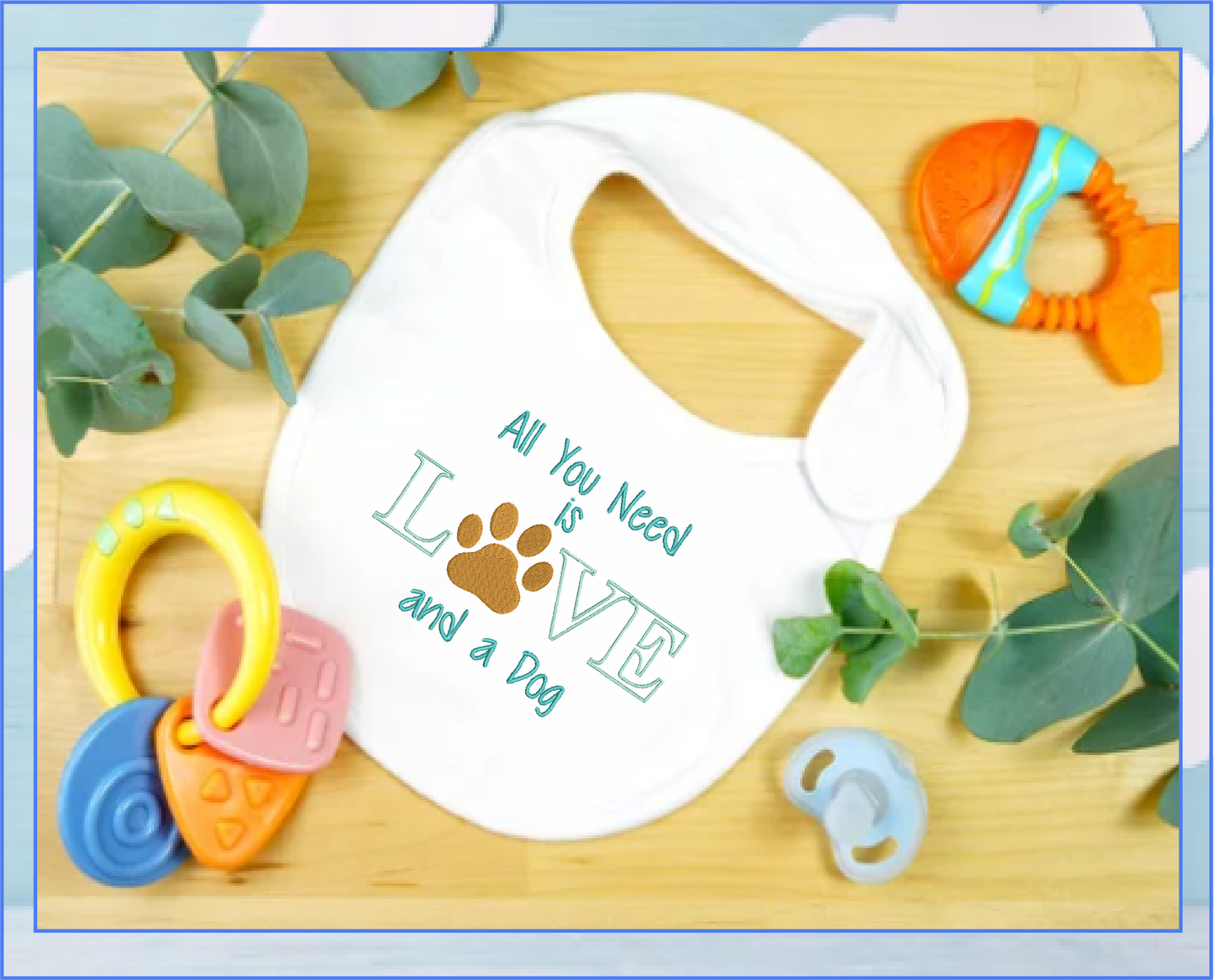 All You Need is Love and a Dog Machine Embroidery Design – Dog Quote Stitch File, Pet Lover Saying, 6 Sizes (0134)