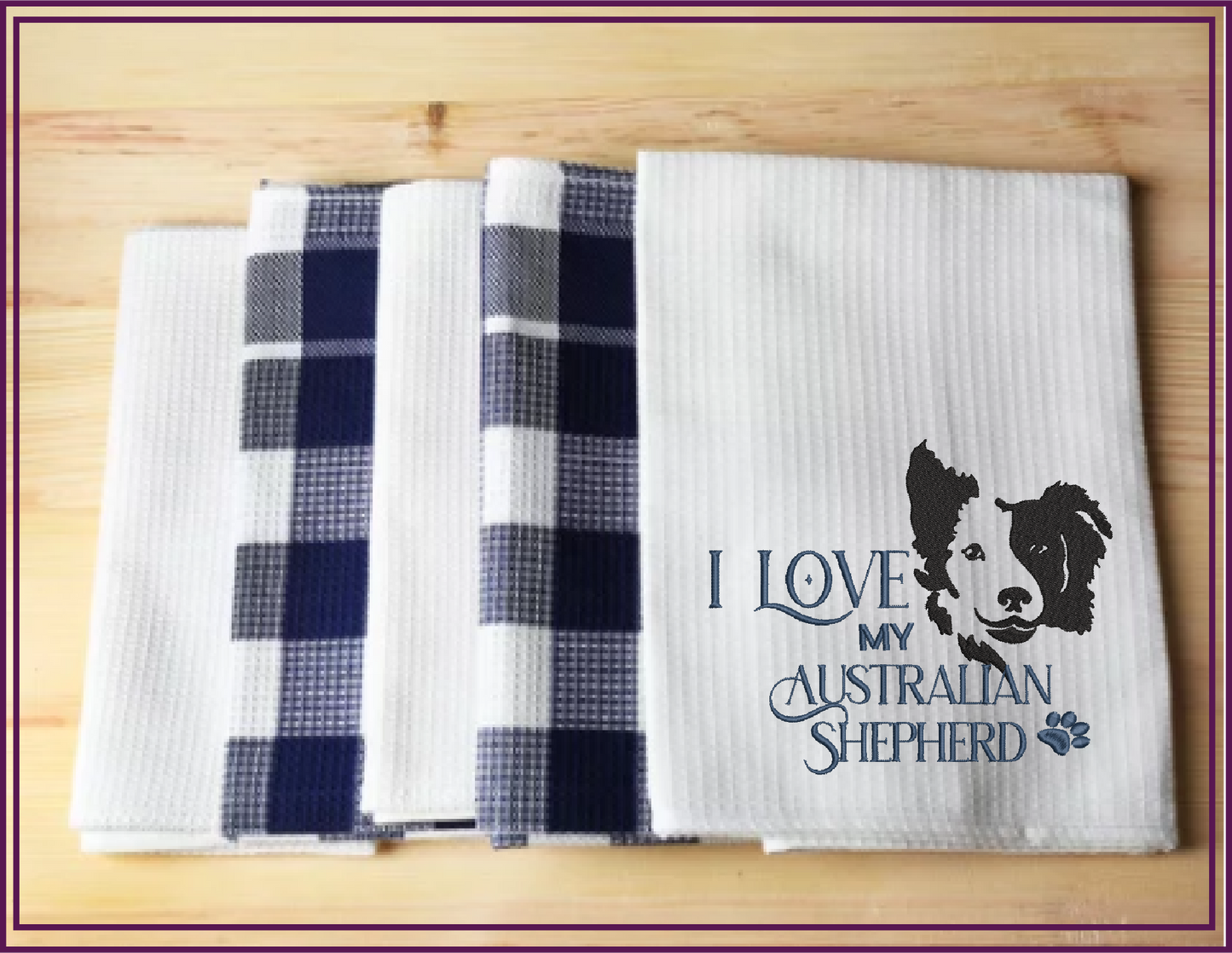 I Love My Australian Shepherd Machine Embroidery Design – Pet Dog Pattern, Dog Lover, 8 Sizes (0511)