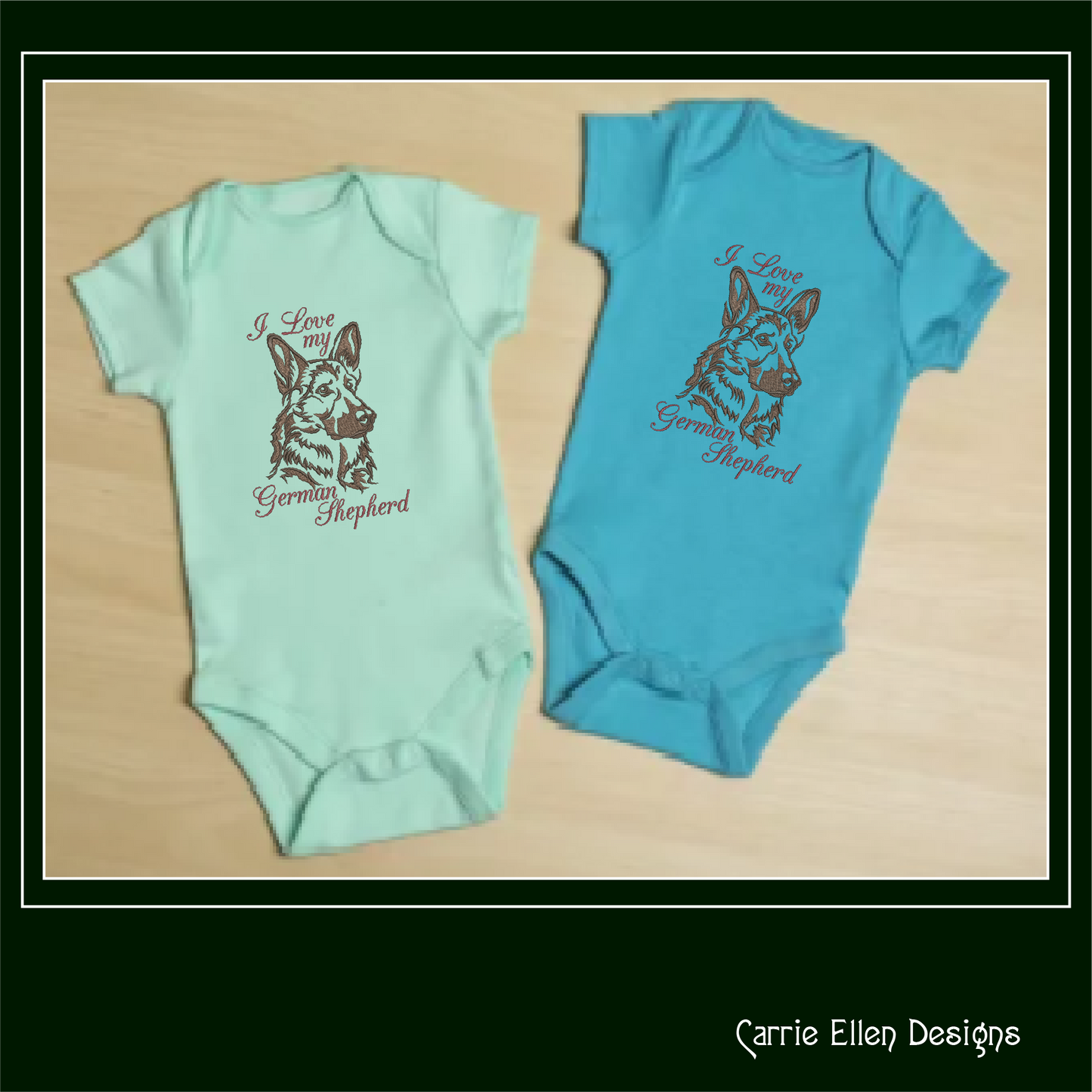 I Love My German Shepherd Dog Machine Embroidery Design – Search and Rescue Hero – Pet Lover Pattern – 6 Sizes (1543)