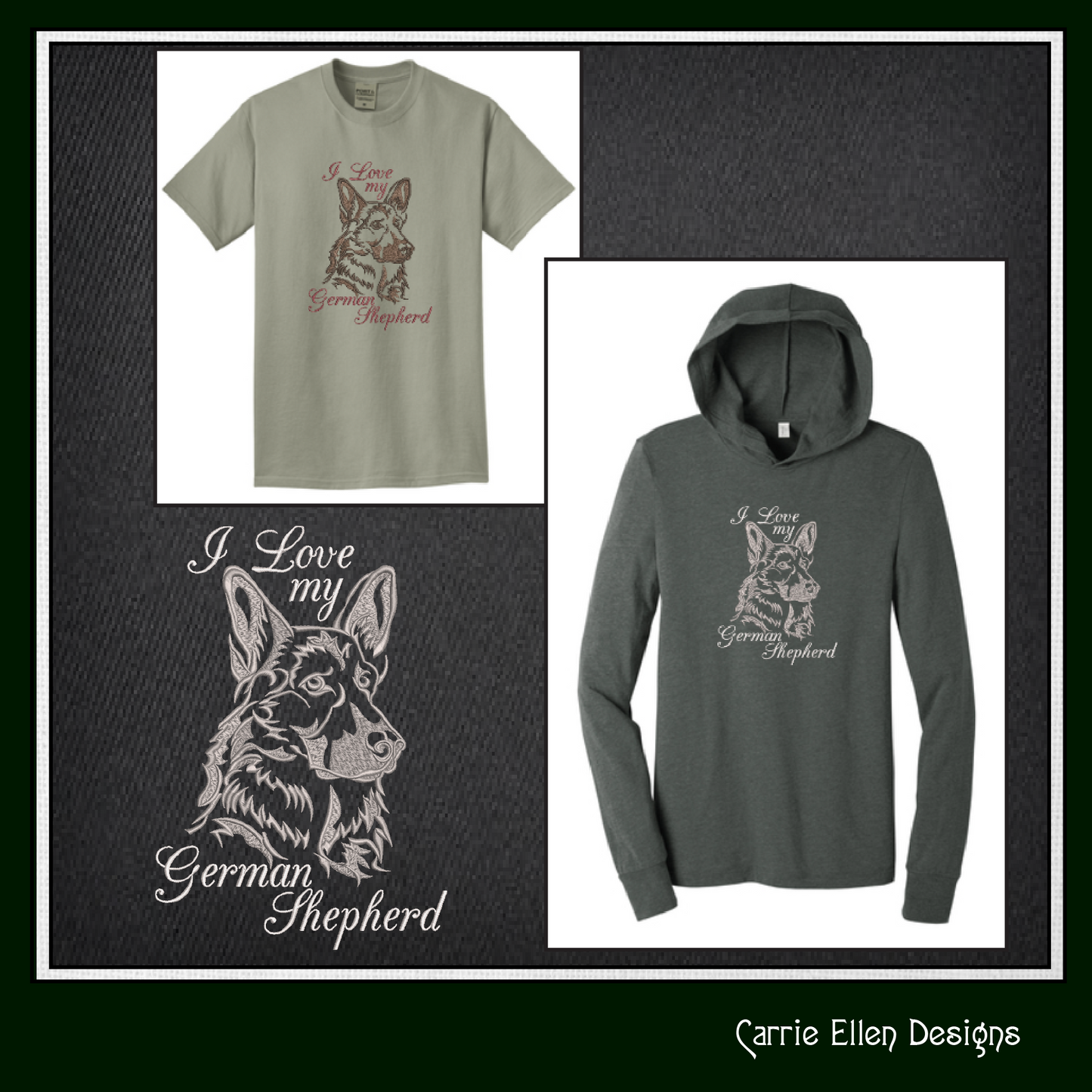 I Love My German Shepherd Dog Machine Embroidery Design – Search and Rescue Hero – Pet Lover Pattern – 6 Sizes (1543)