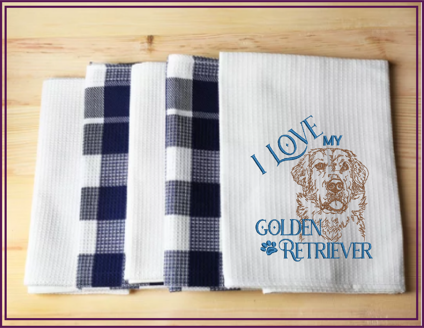 I Love My Golden Retriever Machine Embroidery Design – Pet Dog Pattern, Dog Lover, 8 Sizes (0514)