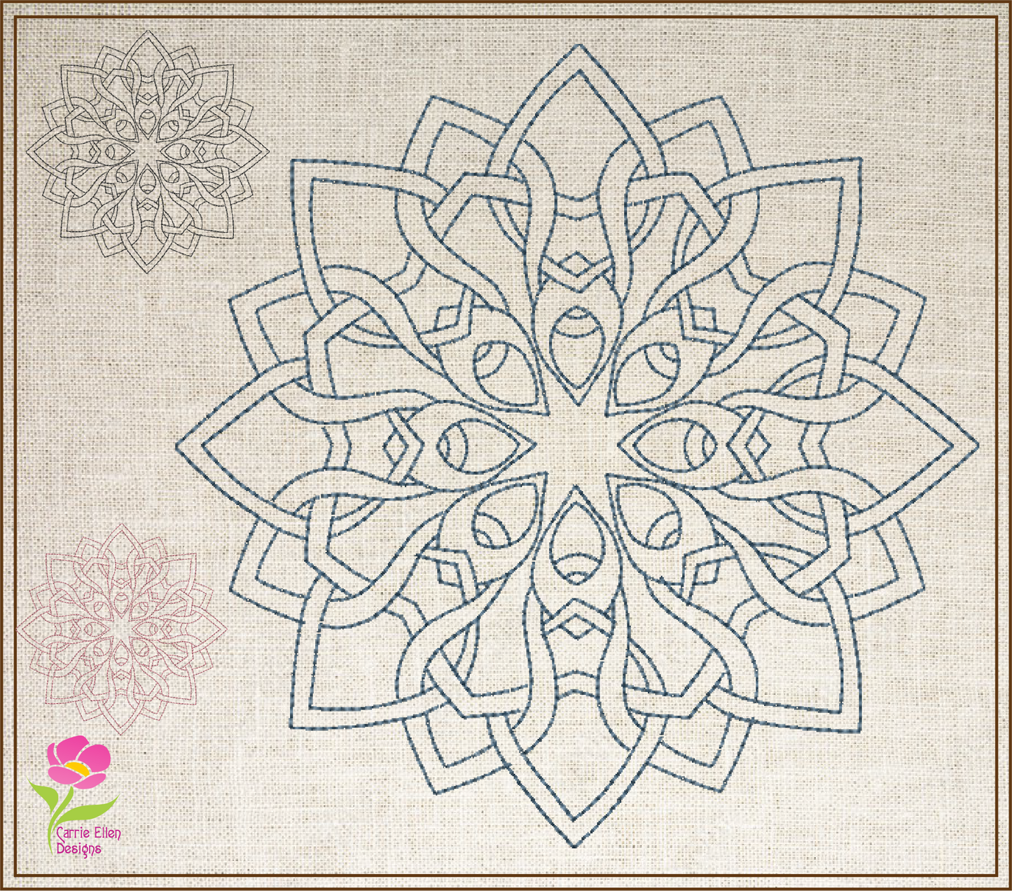 Mandala Machine Embroidery Design – Lace Floral Line Art, Spiritual Flower Embroidery, 8 Sizes (0312)