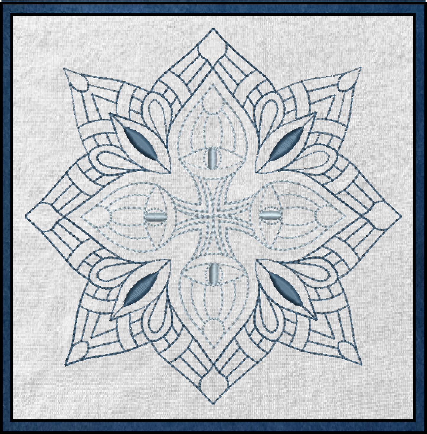 Mandala Machine Embroidery Design – Intricate Lace Floral Pattern, Spiritual Line Art Embroidery, 8 Sizes (0559)