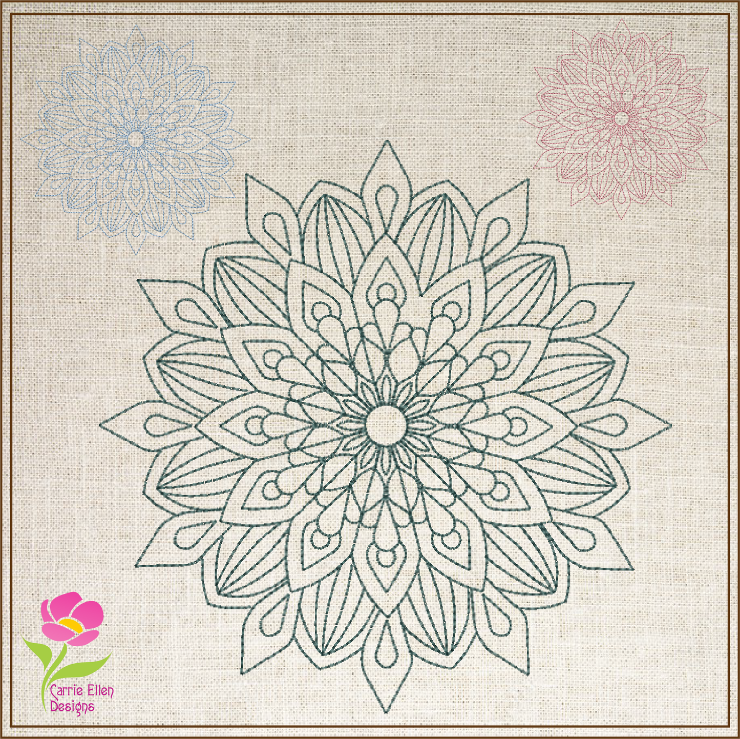 Mandala Machine Embroidery Design – Intricate Lace Floral Pattern, Spiritual Line Art Embroidery, 8 Sizes (0560)