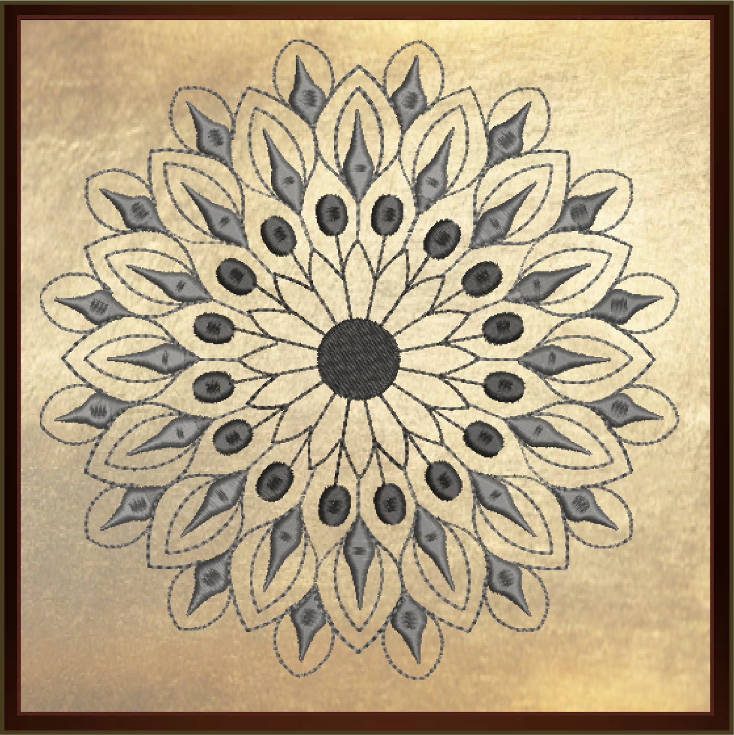 Mandala Machine Embroidery Design – Intricate Lace Floral Pattern, Spiritual Line Art Embroidery, 8 Sizes (0561)
