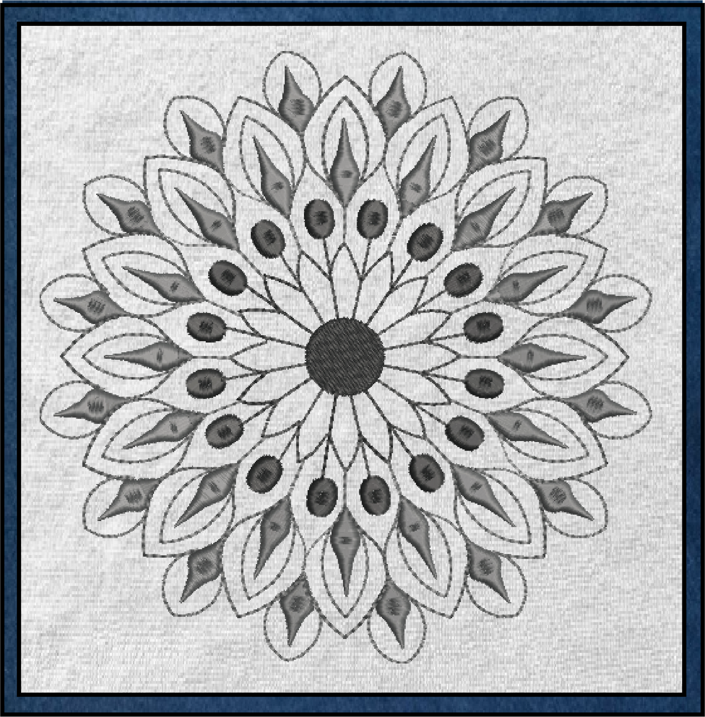 Mandala Machine Embroidery Design – Intricate Lace Floral Pattern, Spiritual Line Art Embroidery, 8 Sizes (0561)