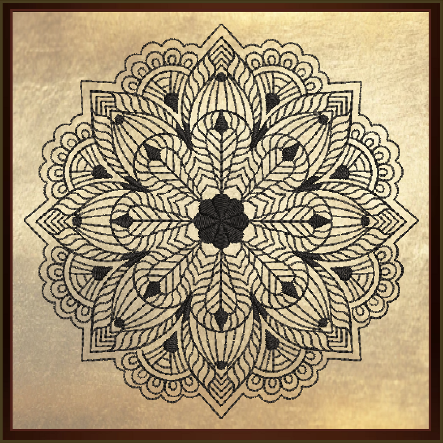 Mandala Machine Embroidery Design – Intricate Lace Floral Pattern, Spiritual Line Art Embroidery, 8 Sizes (0563)