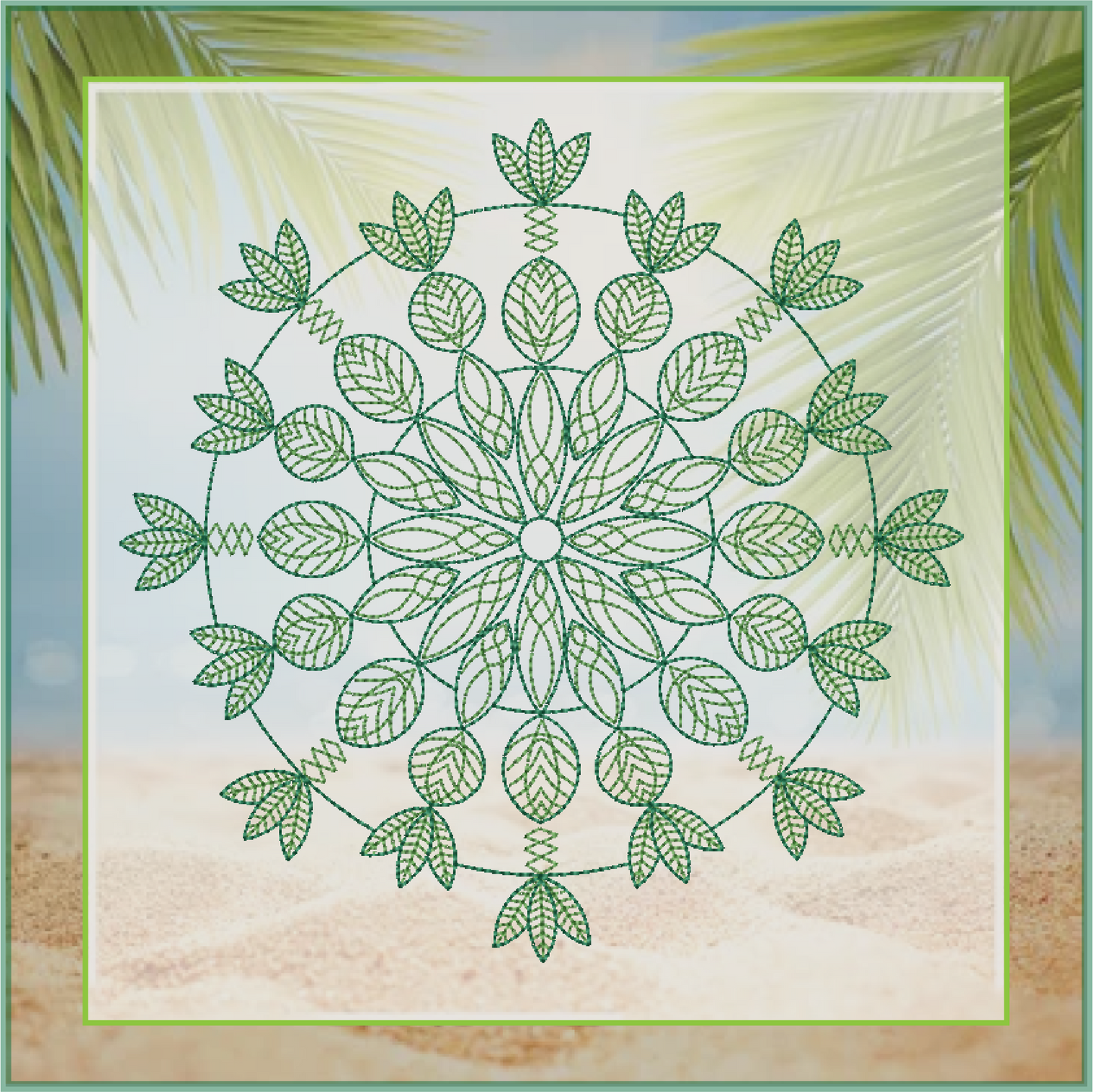 Mandala Machine Embroidery Design – Intricate Lace Floral Pattern, Spiritual Line Art Embroidery, 6 Sizes (0669)