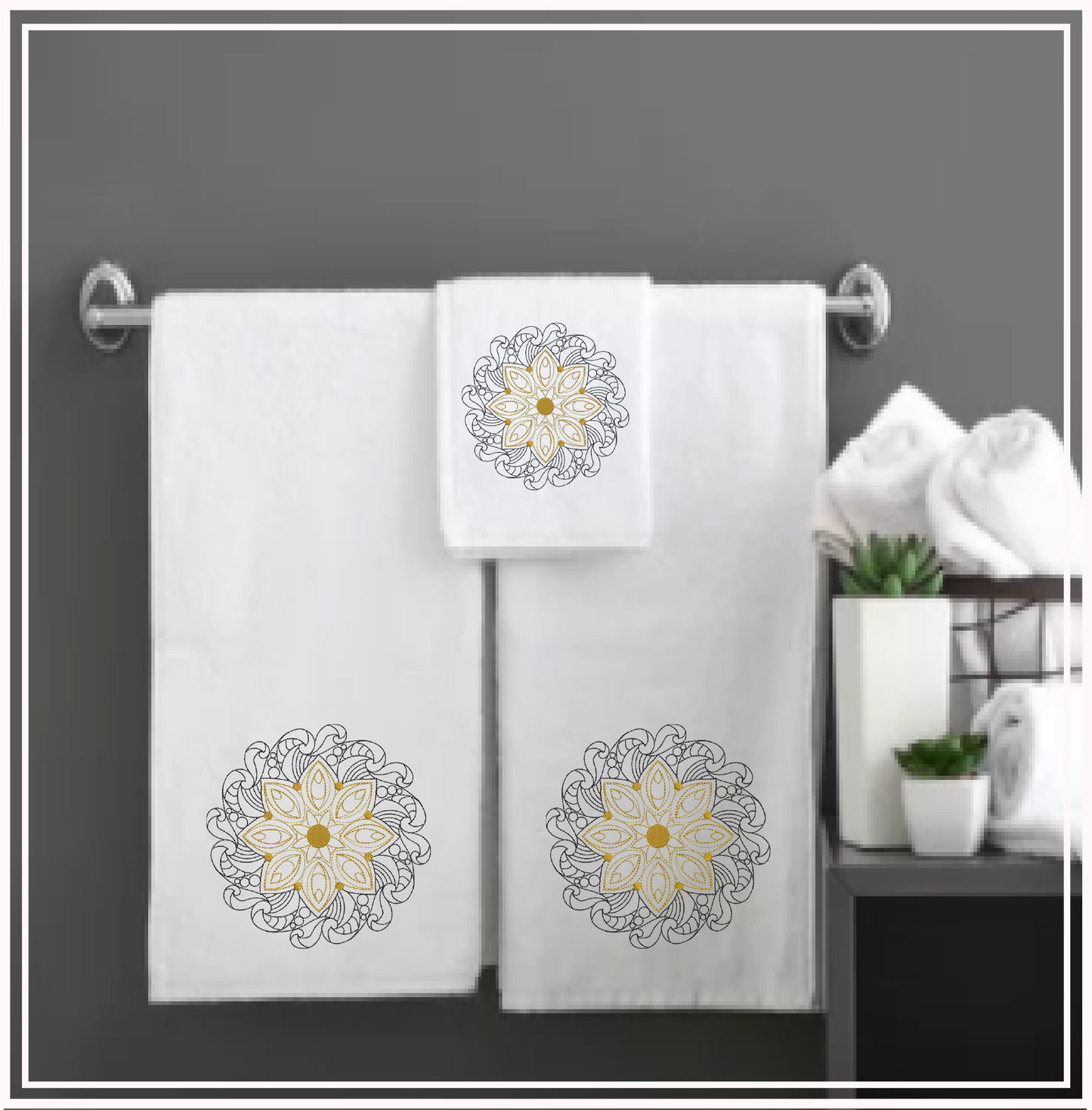 Mandala Machine Embroidery Design – Intricate Lace Floral Pattern, Spiritual Line Art Embroidery, 6 Sizes (0671)