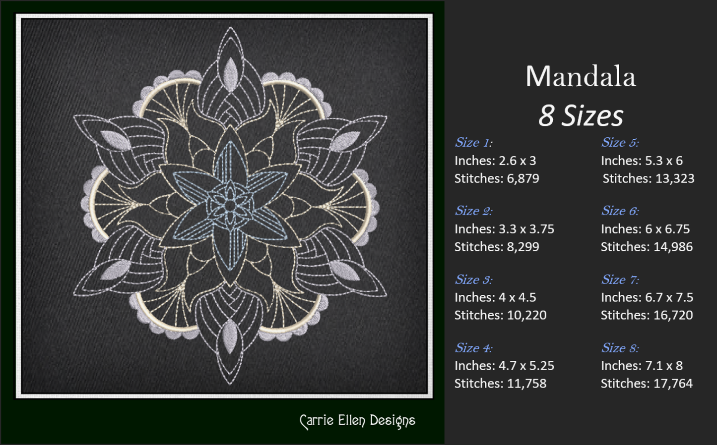 Mandala Embroidery Design | Lace Mandala Machine Embroidery Design | Design Element (0685)