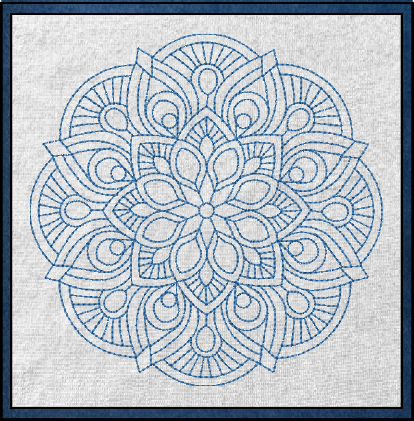 Mandala Machine Embroidery Design – Intricate Lace Floral Pattern, Spiritual Line Art Embroidery, 8 Sizes (0557)