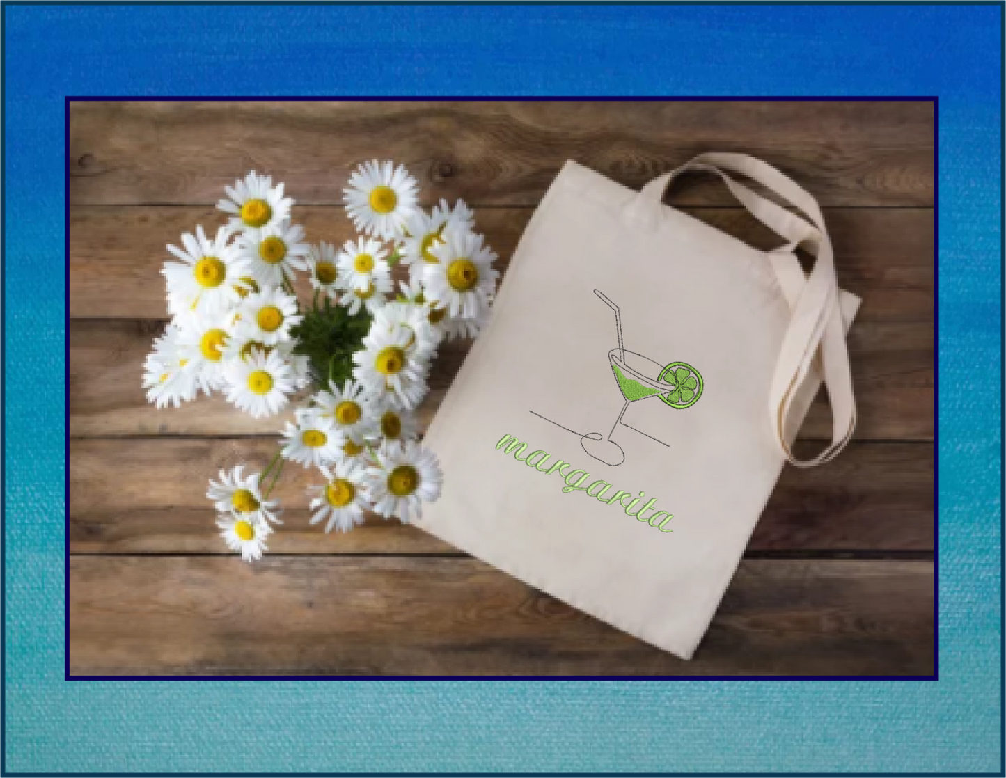 Margarita Machine Embroidery Design | Lemon & Lime Cocktail | Summer Drinks & Citrus Fruit Embroidery | 10 Sizes (0635)