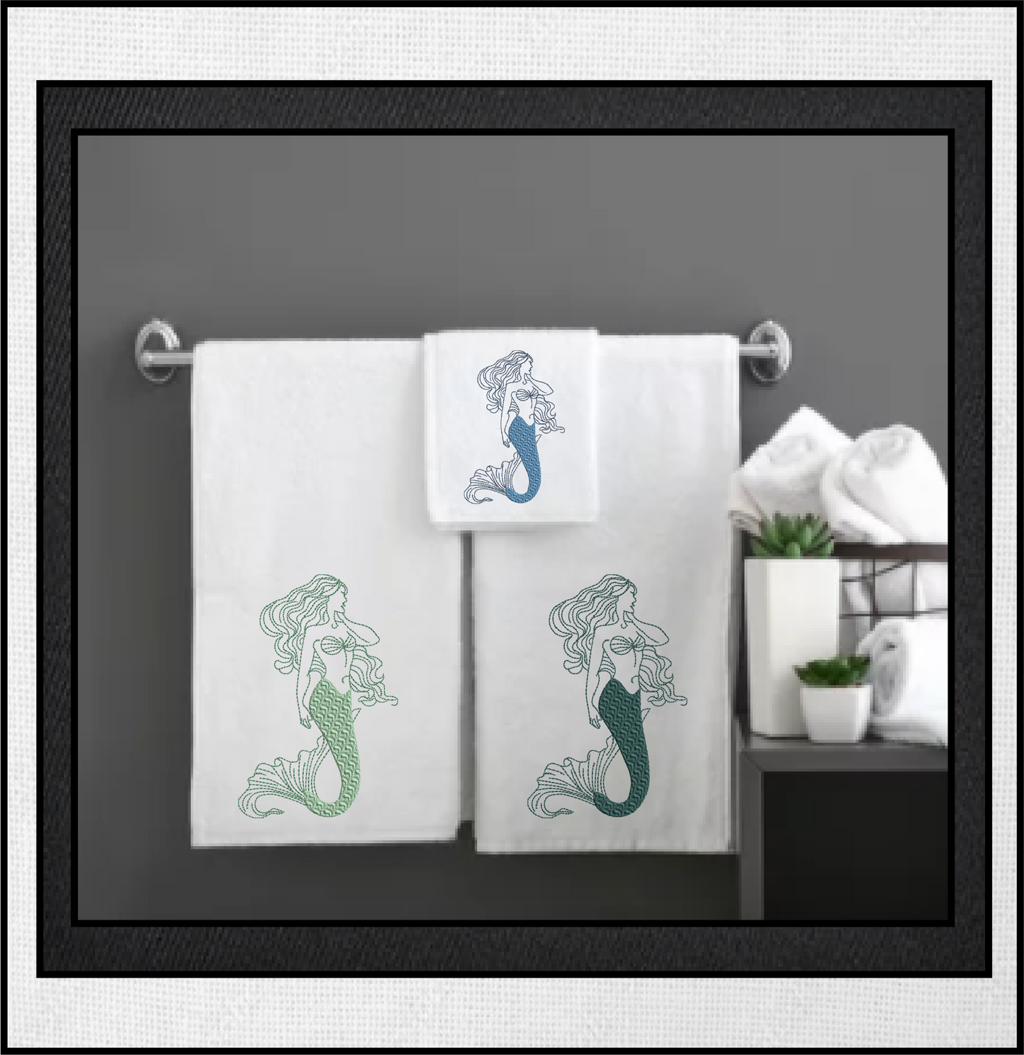 Mermaid Machine Embroidery Design, Sea Life Marine Machine Embroidery Design, Coastal Beach Fantasy, 6 Sizes (0267)