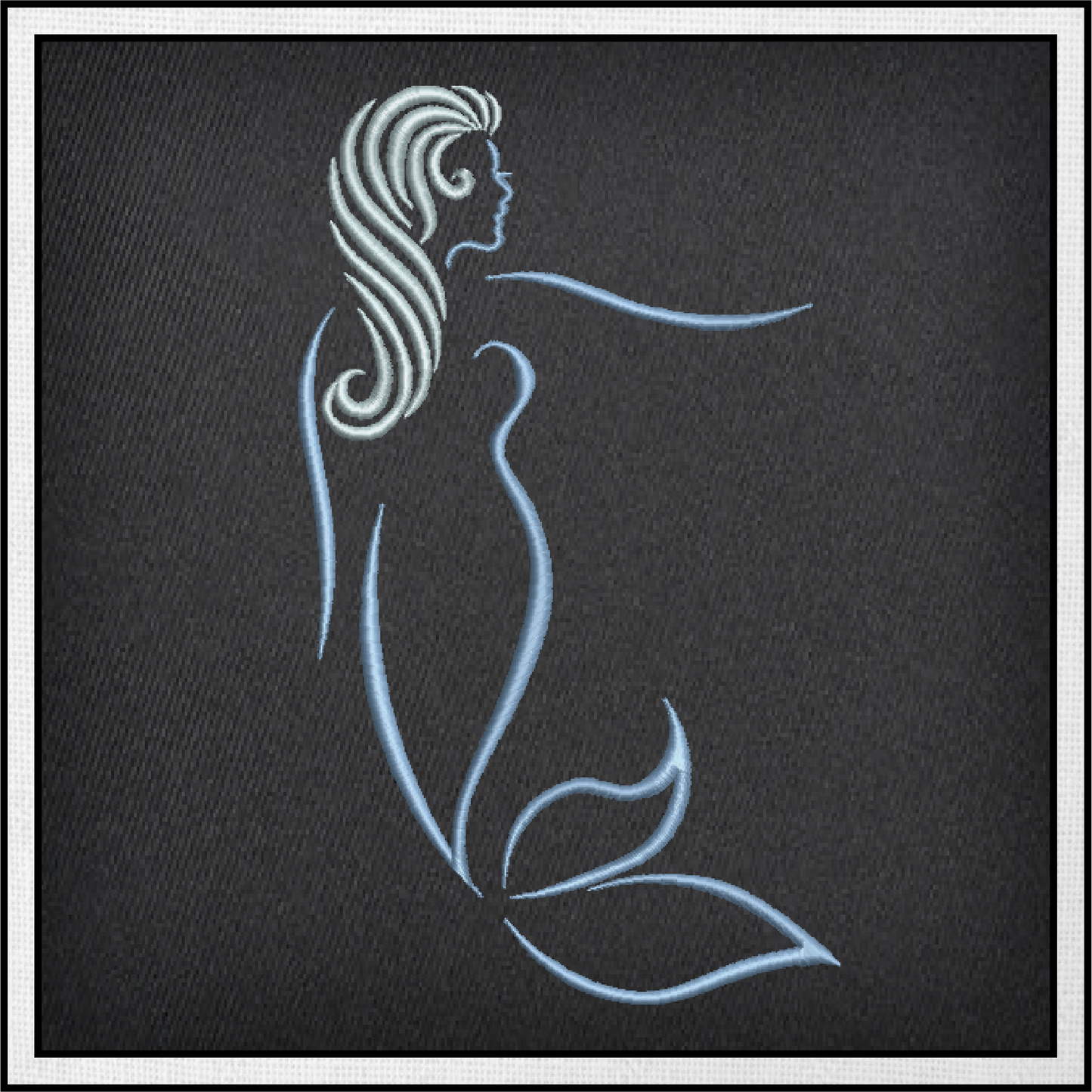 Mermaid Machine Embroidery Design, Artistic Mermaid Silhouette, Sea Life Marine Machine Embroidery Design, Coastal Beach, 6 Sizes (0269)