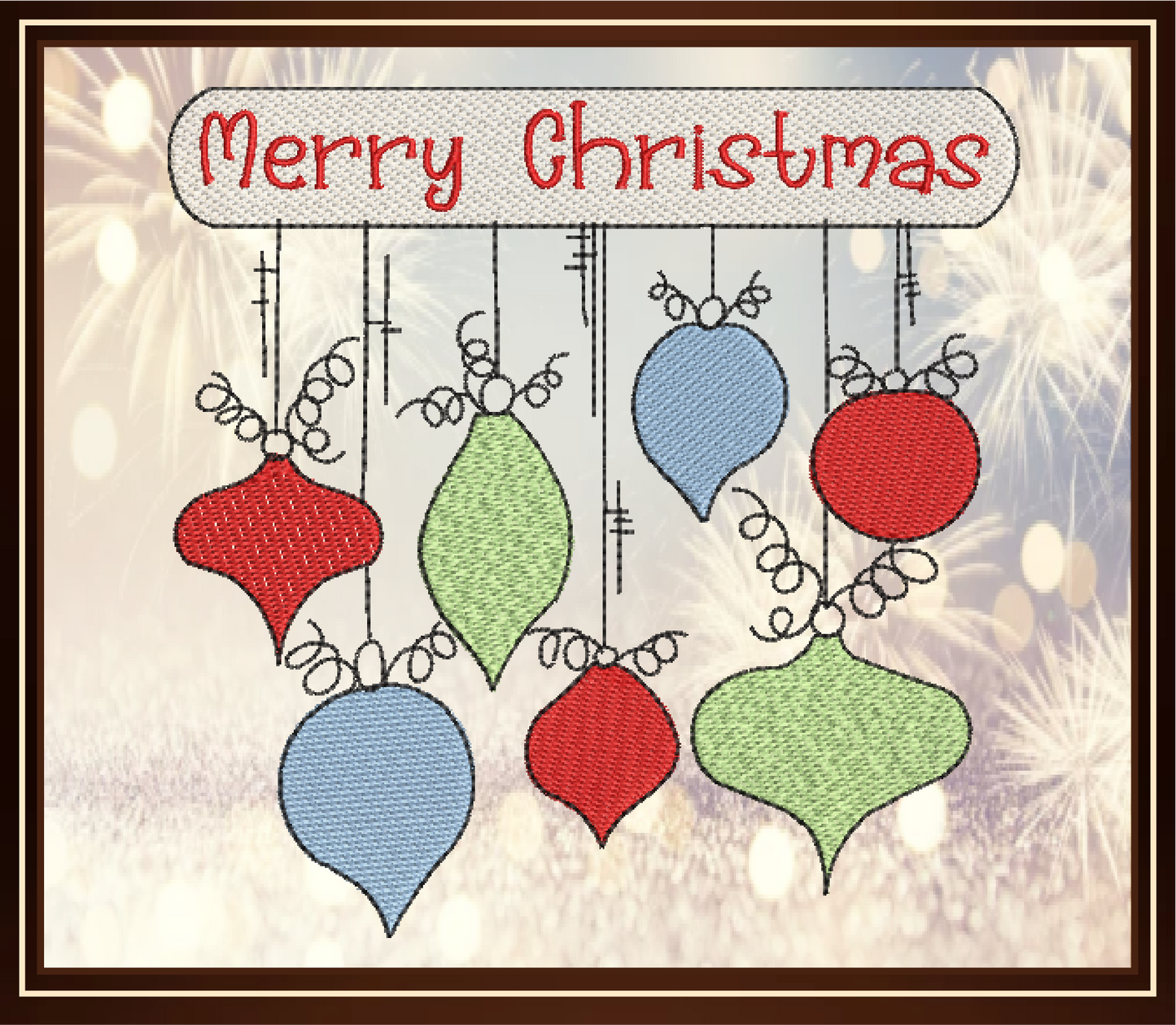 Christmas Machine Embroidery Design, Christmas Ornament Design, Christmas Decoration, Merry Christmas Embroidery Design, 6 Sizes (0243)