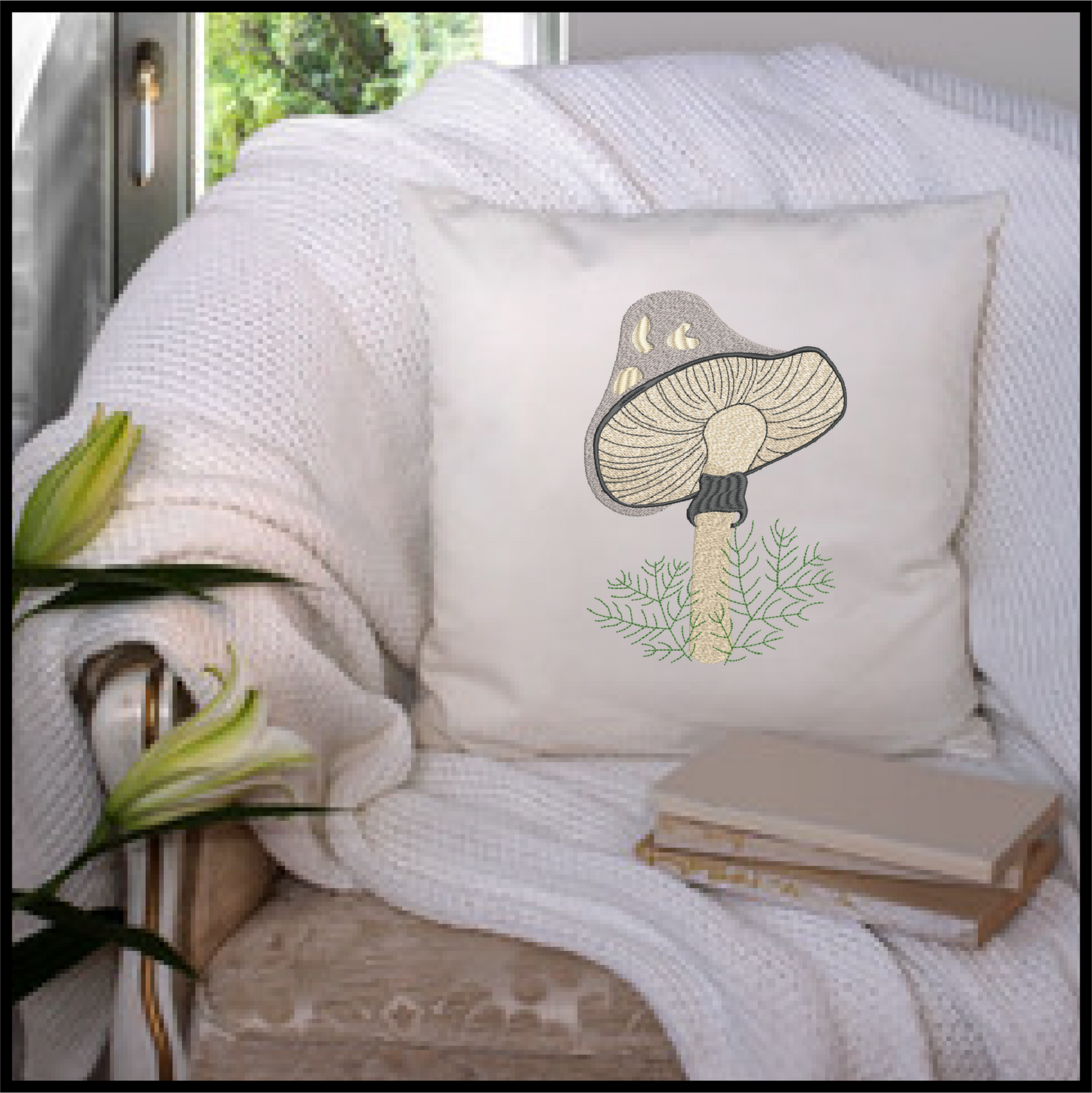Mushroom Embroidery Design. Mushroom Machine Embroidery Pattern, Wild Mushroom Embroidery, 10 Sizes (0247)