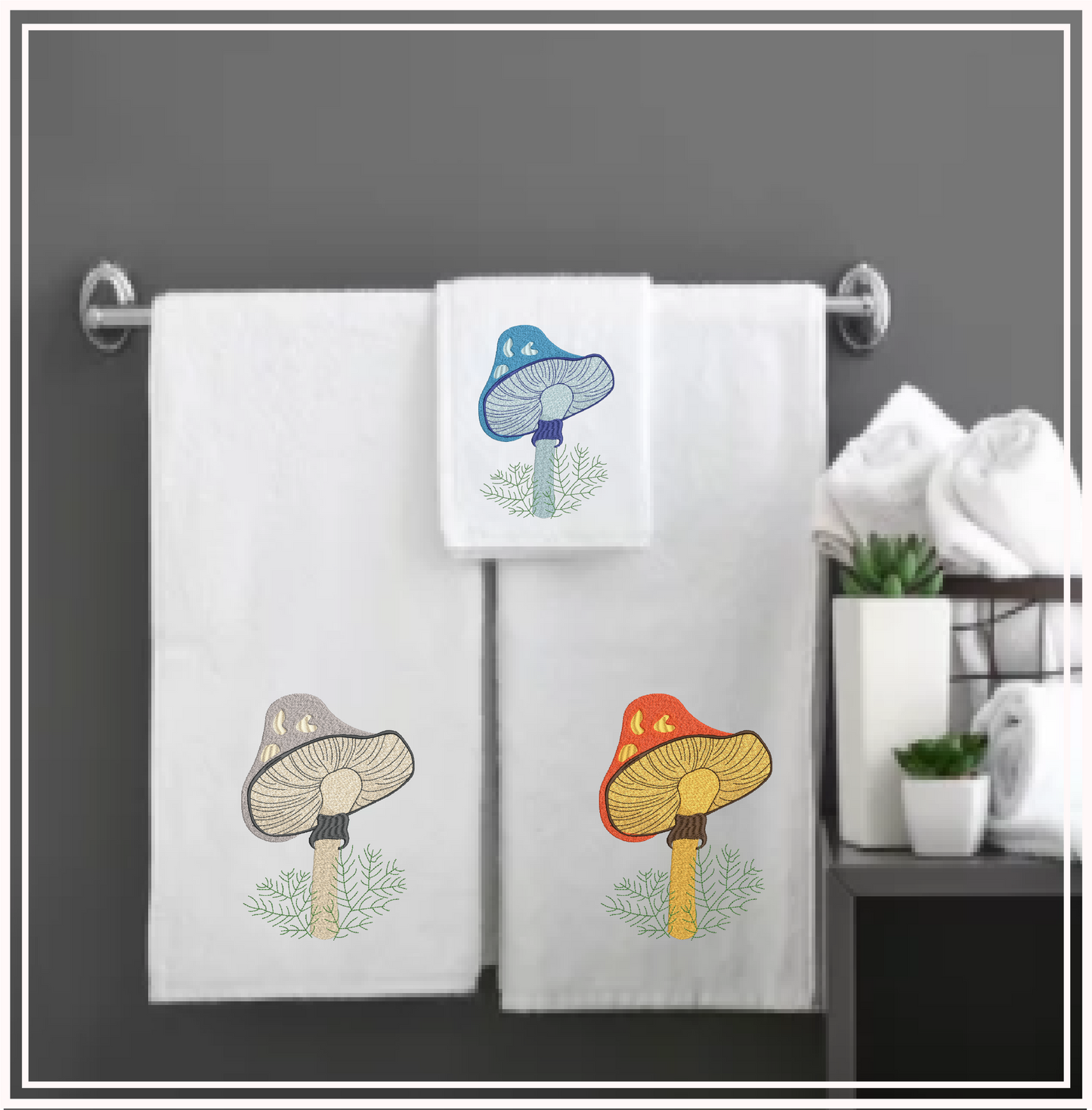 Mushroom Embroidery Design. Mushroom Machine Embroidery Pattern, Wild Mushroom Embroidery, 10 Sizes (0247)