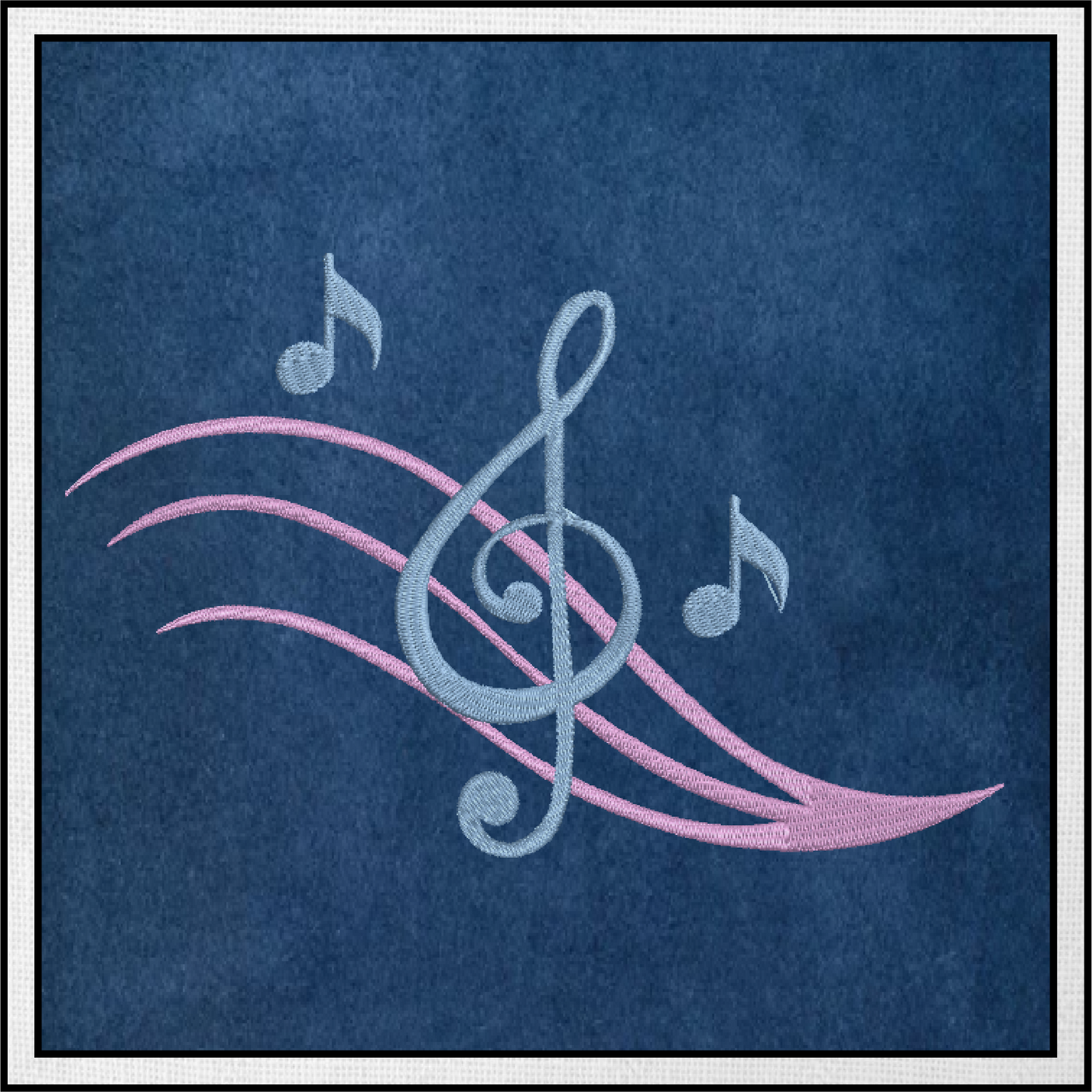 Chord Machine Embroidery Design – Treble Clef, Musical Notes, Song Embroidery – 8 Sizes (0399)