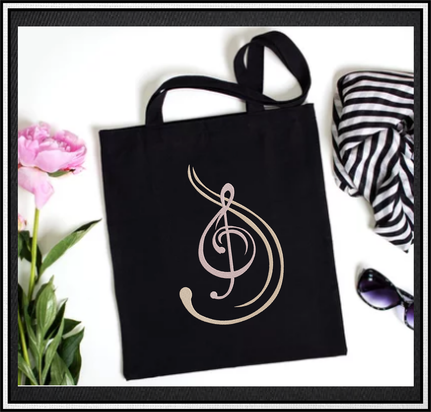 Music Note Embroidery – Musical Chord, Treble Clef, Song Embroidery Design – 6 Sizes (0400)