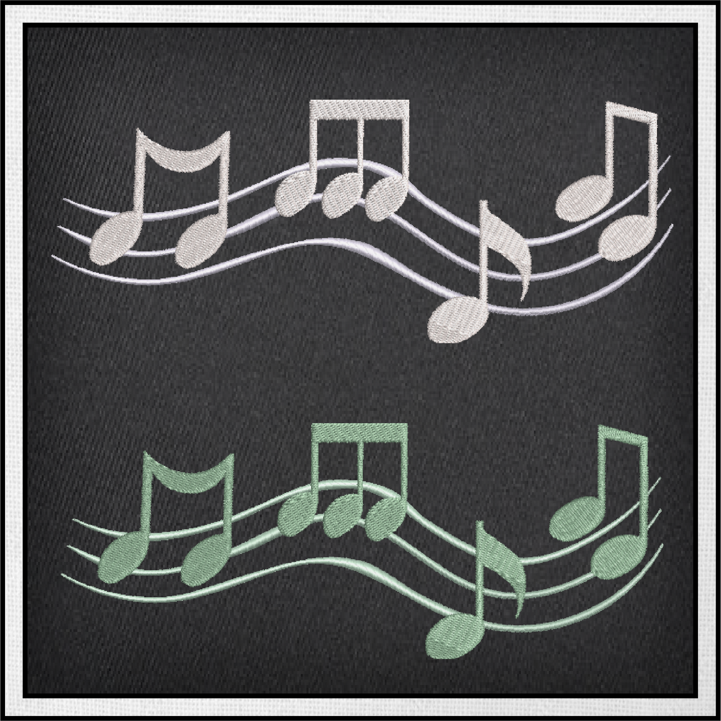 Music Notes Machine Embroidery Design – Treble Clef, Notes, and Musical Symbols – 8 Sizes (0404)