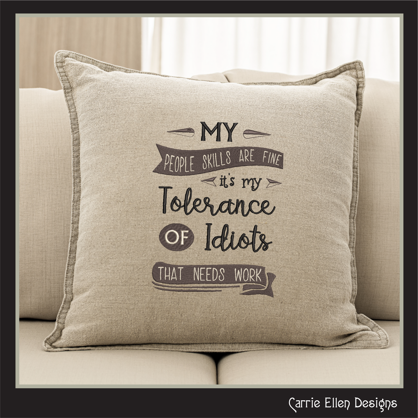 People Skills Machine Embroidery Design | Snarky Idiots Quote | Funny Adult Humor Embroidery | Sarcastic Saying | 6 Sizes (3132)