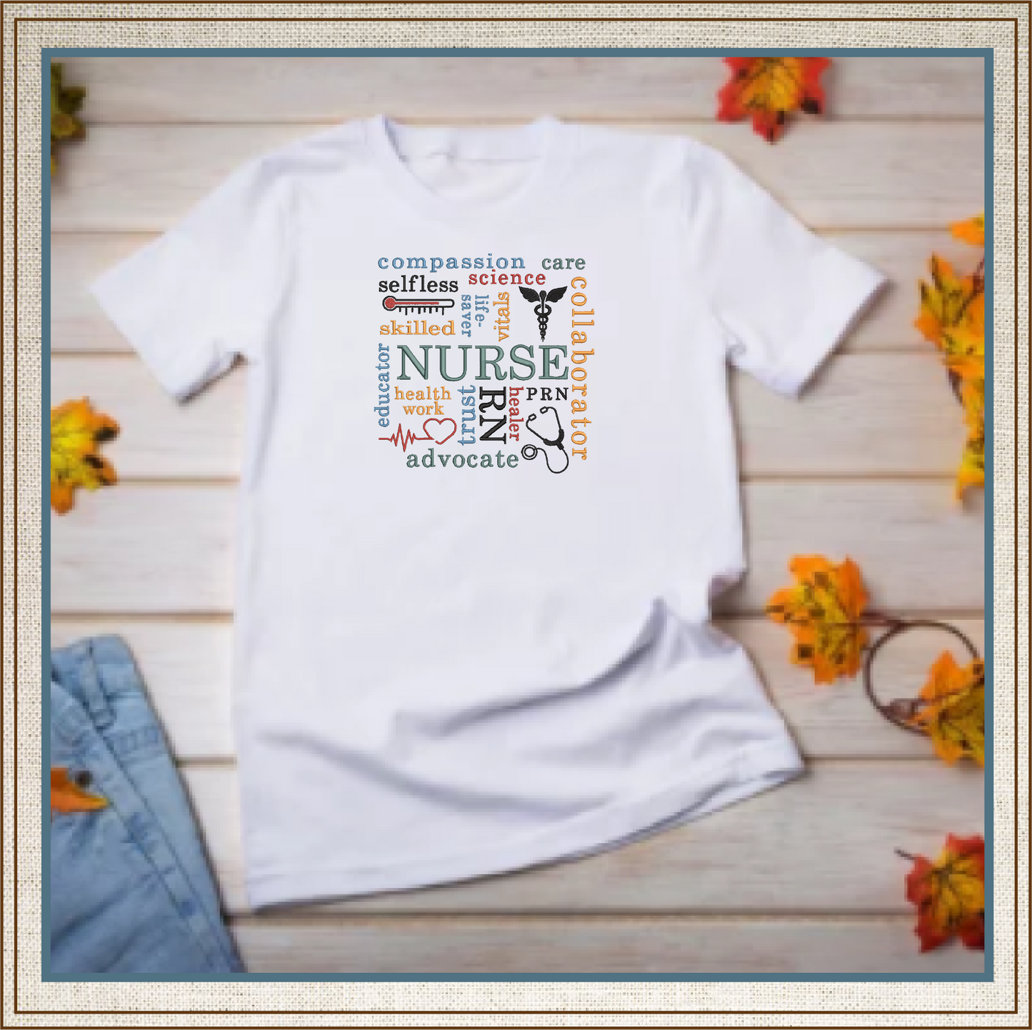Nurse Inspirational Words Machine Embroidery Design | Medical Support Quote Embroidery | Nursing Appreciation Design | 6 Sizes (0781)
