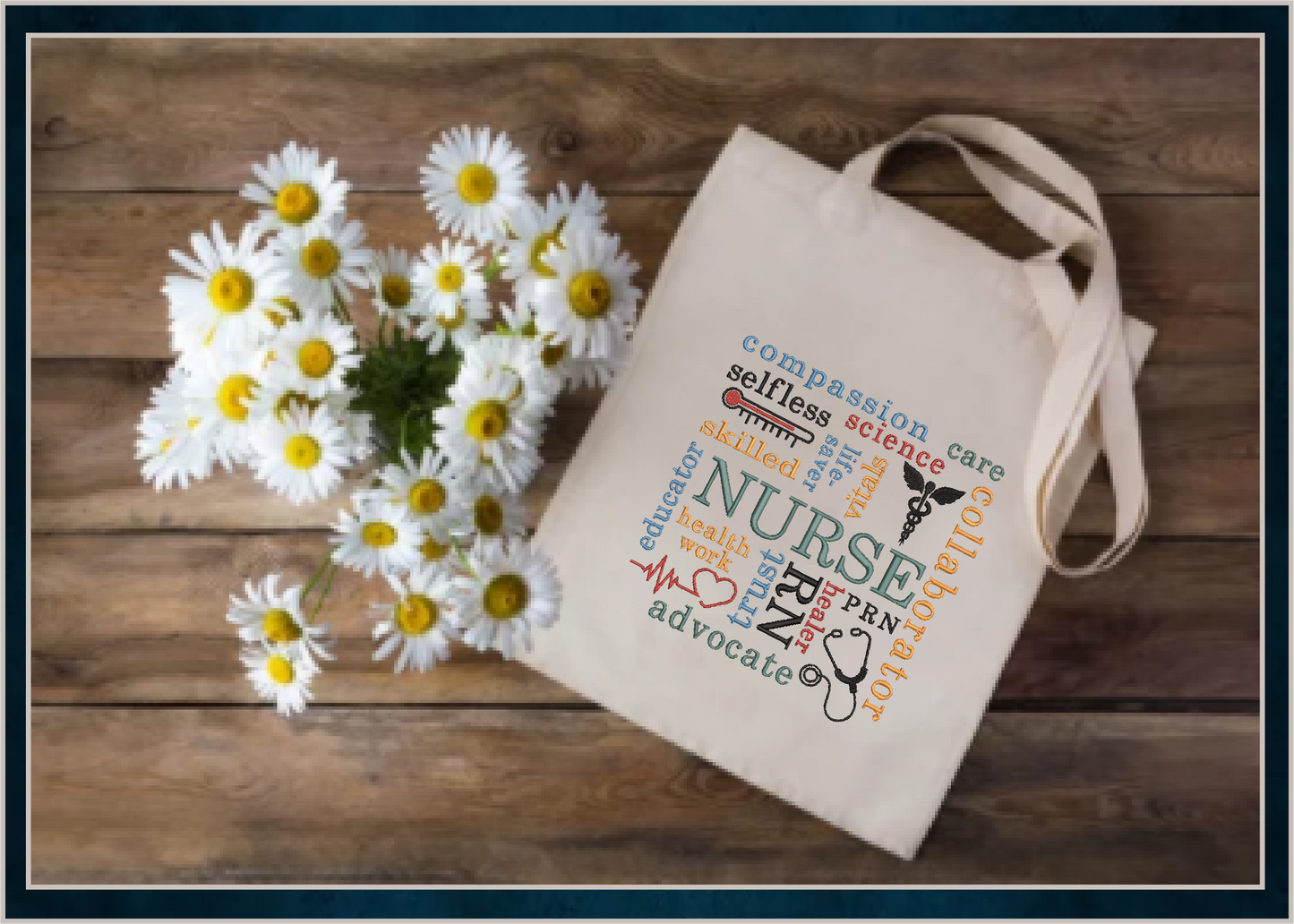 Nurse Inspirational Words Machine Embroidery Design | Medical Support Quote Embroidery | Nursing Appreciation Design | 6 Sizes (0781)