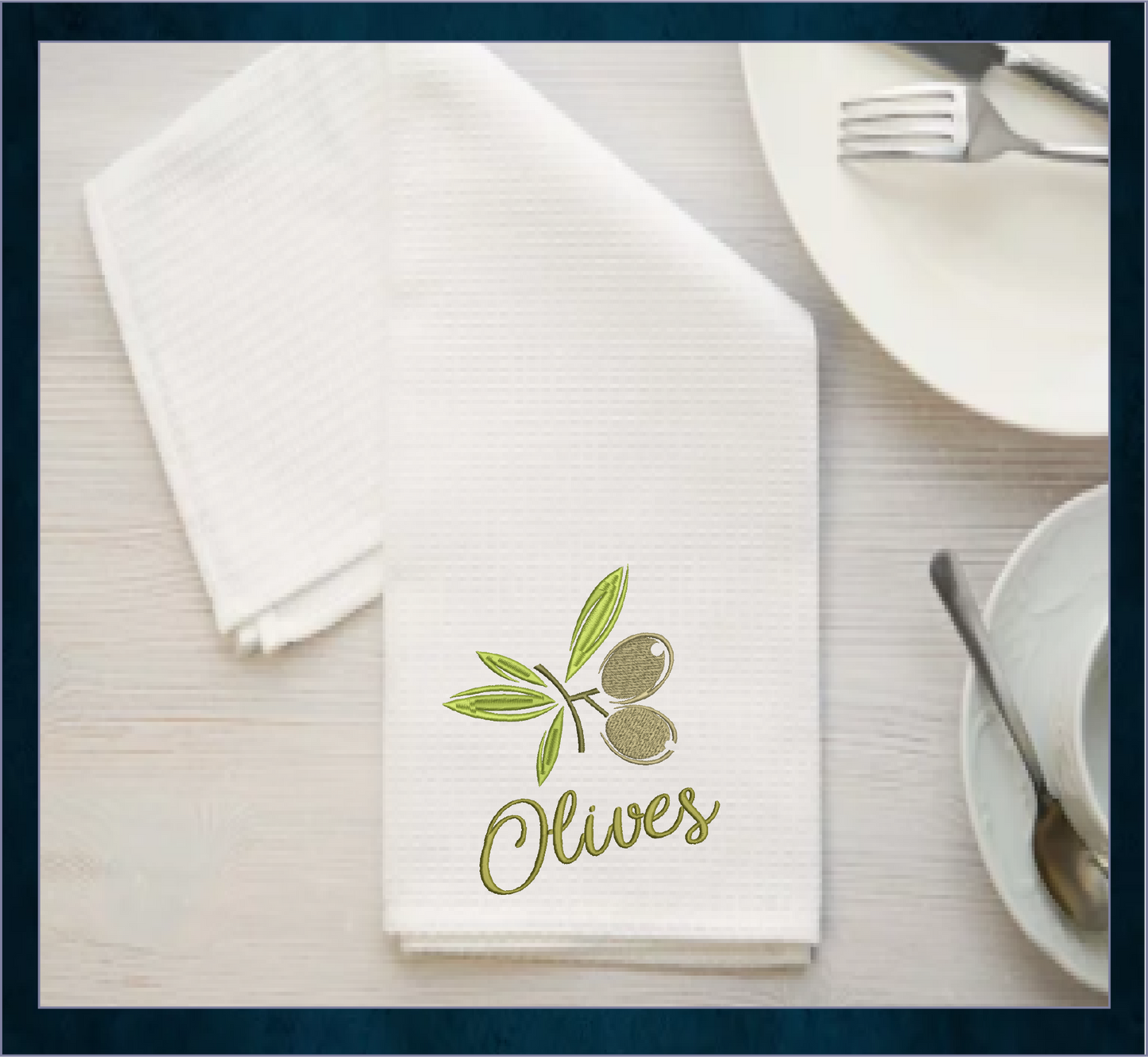 Olives Machine Embroidery Design | Olive Branch Orchard Fruits Design | Botanical Embroidery Pattern | 8 Sizes (0985)