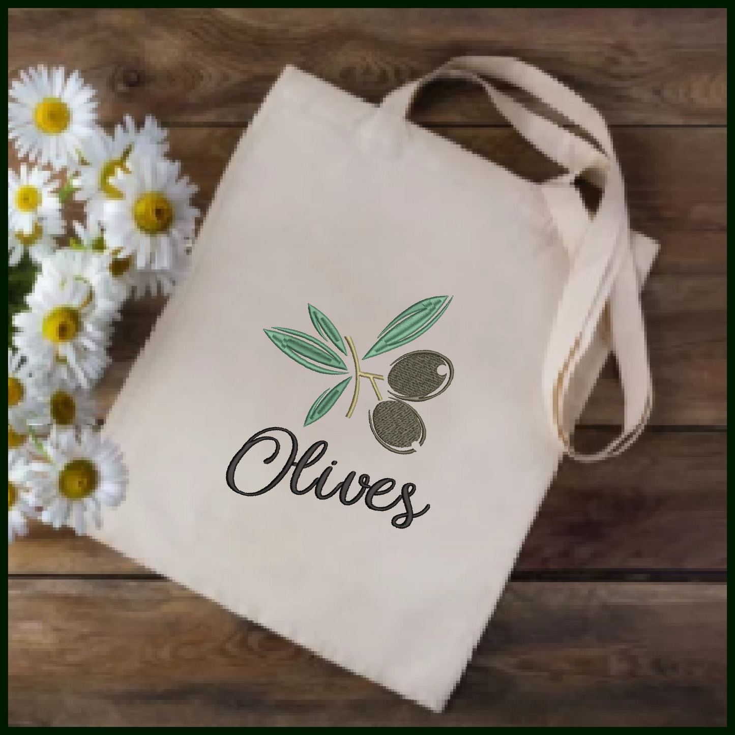 Olives Machine Embroidery Design | Olive Branch Orchard Fruits Design | Botanical Embroidery Pattern | 8 Sizes (0985)